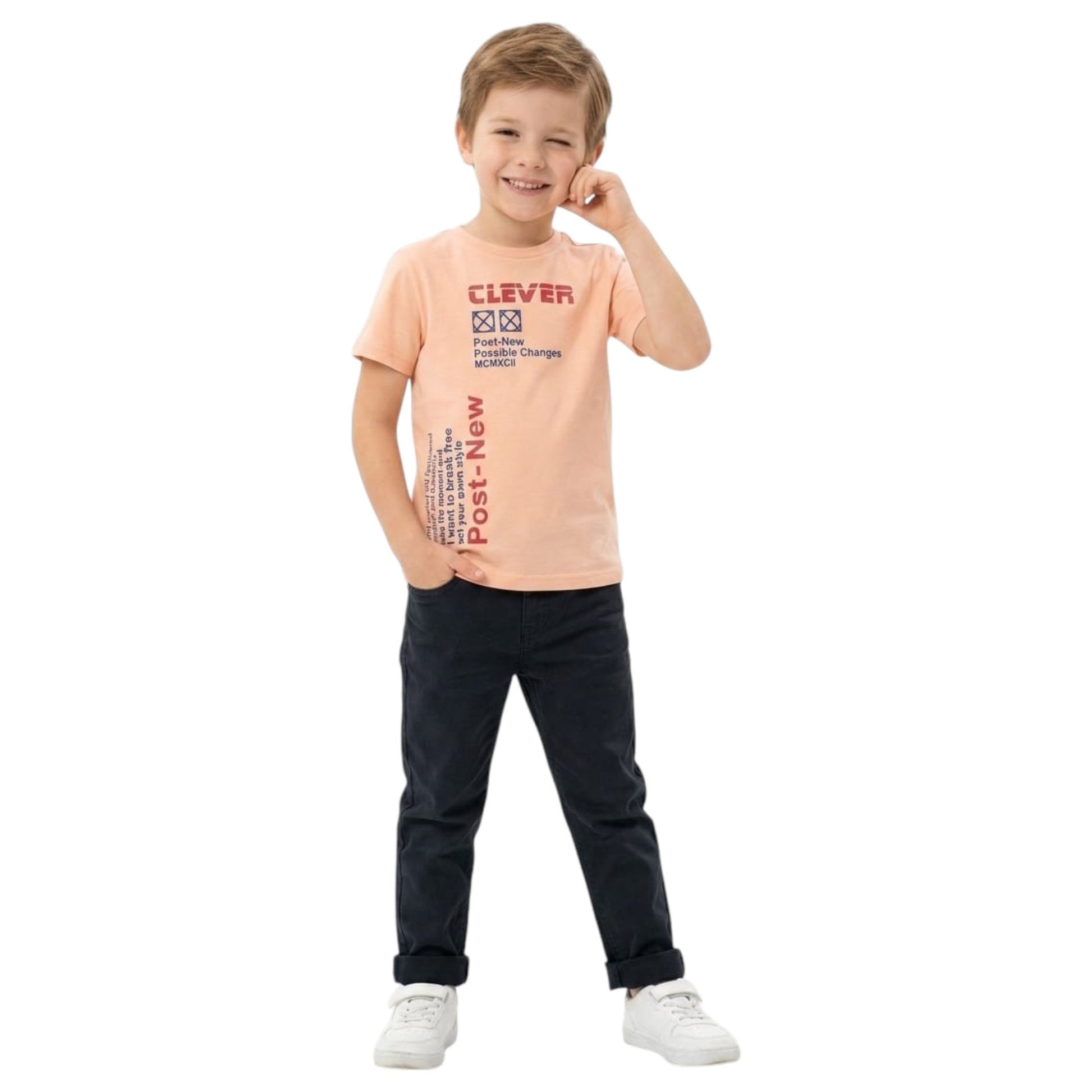 Kids Boy's Printed Top,Coral