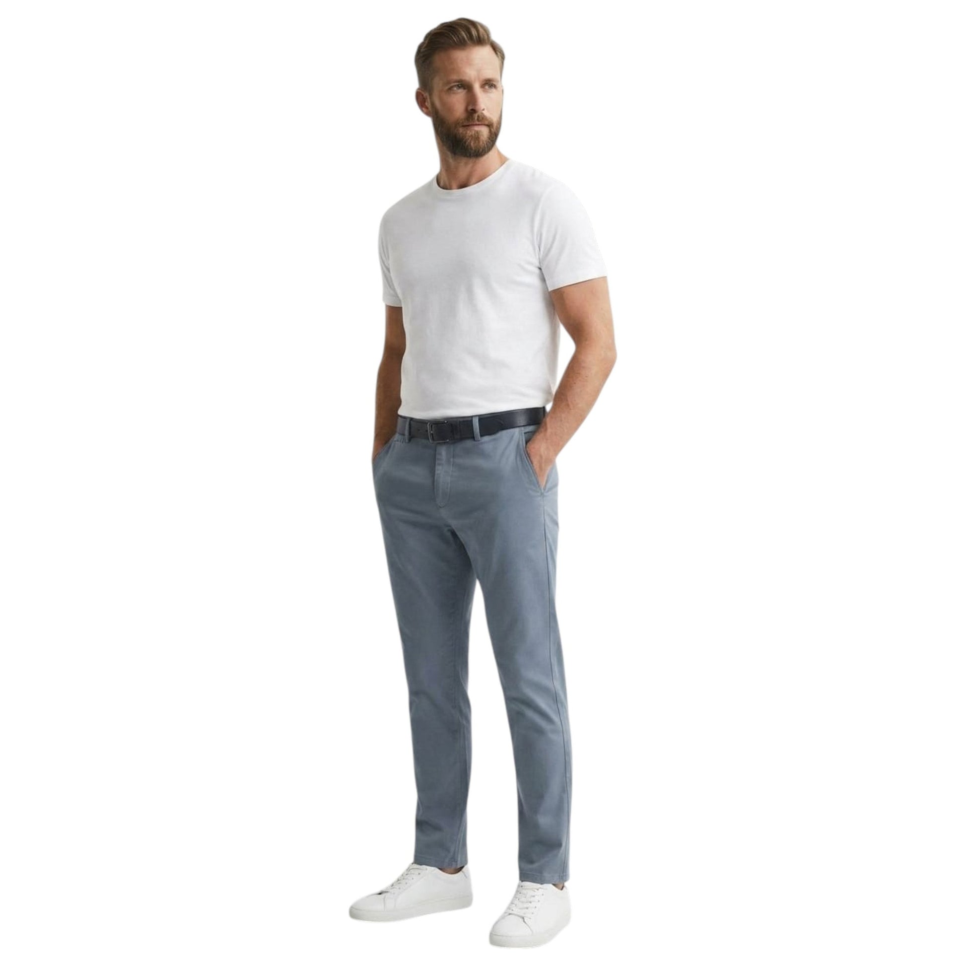 Men's Plain Solid Pant,Dusty Blue