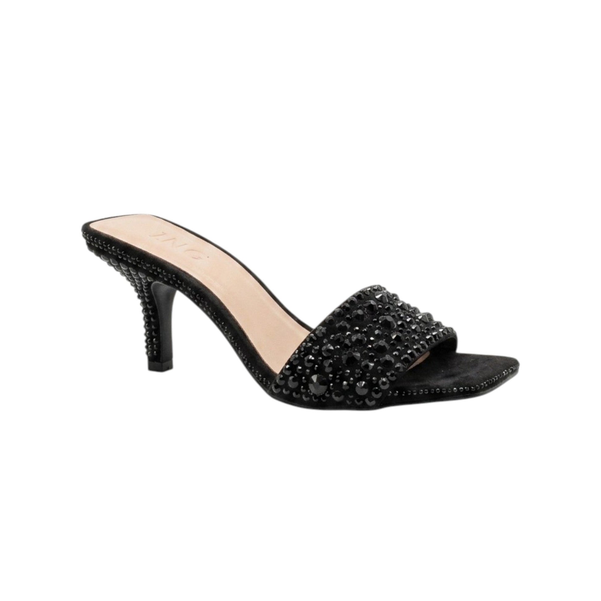 Women's Rhinestones Heeled Shoes,Black