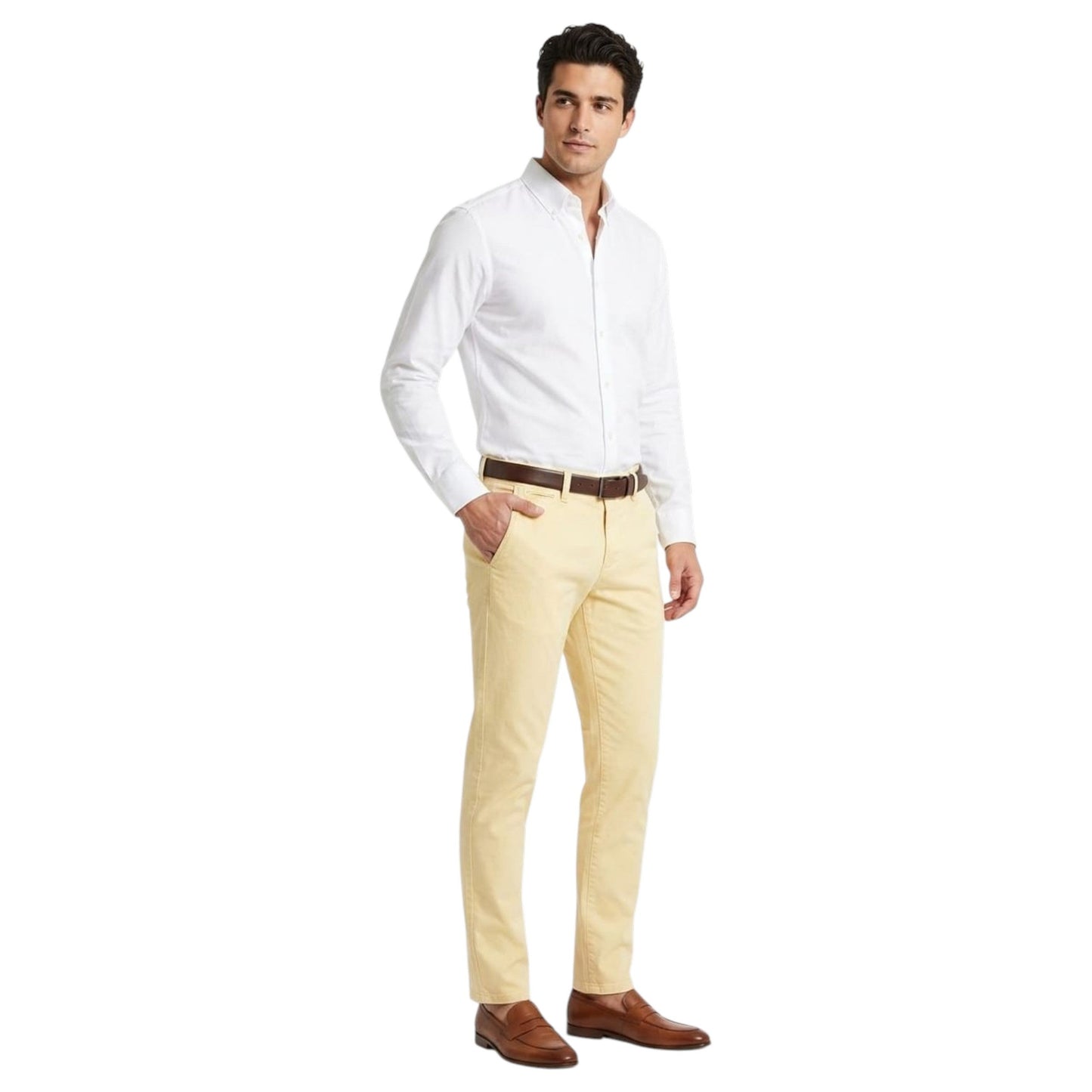 Men's Plain Solid Pant,Yellow
