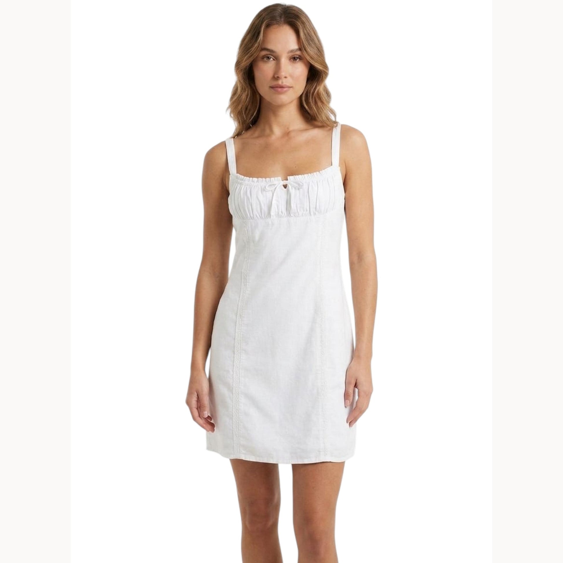 Women's Plain Solid Dress,White