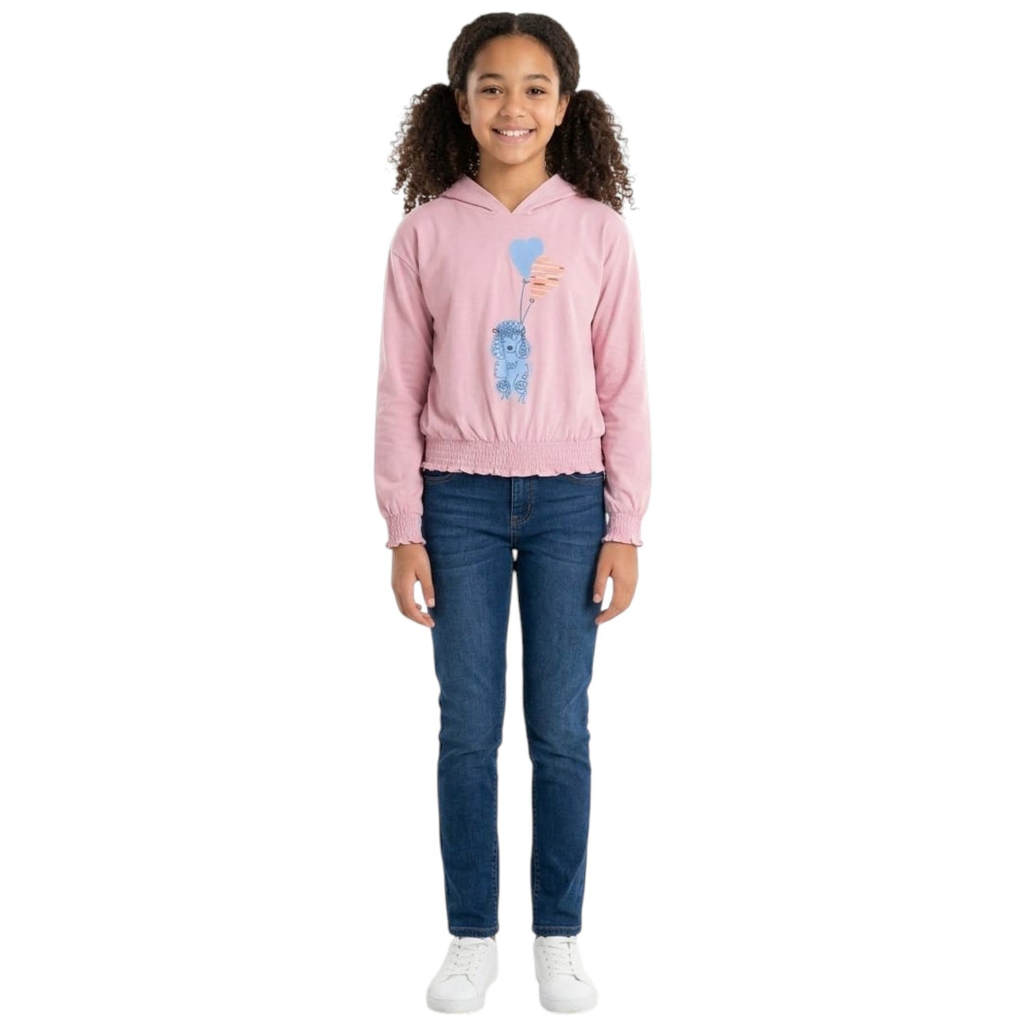 Kids Girl's Printed Top,Nude Pink