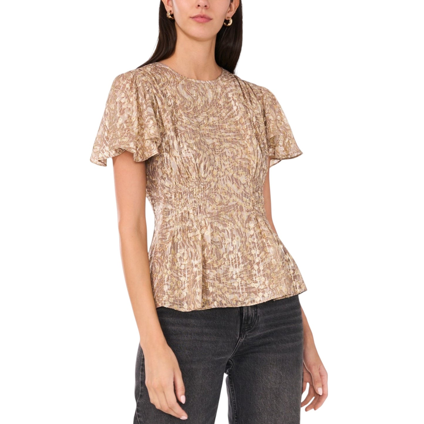 Women's Textured Top,Gold