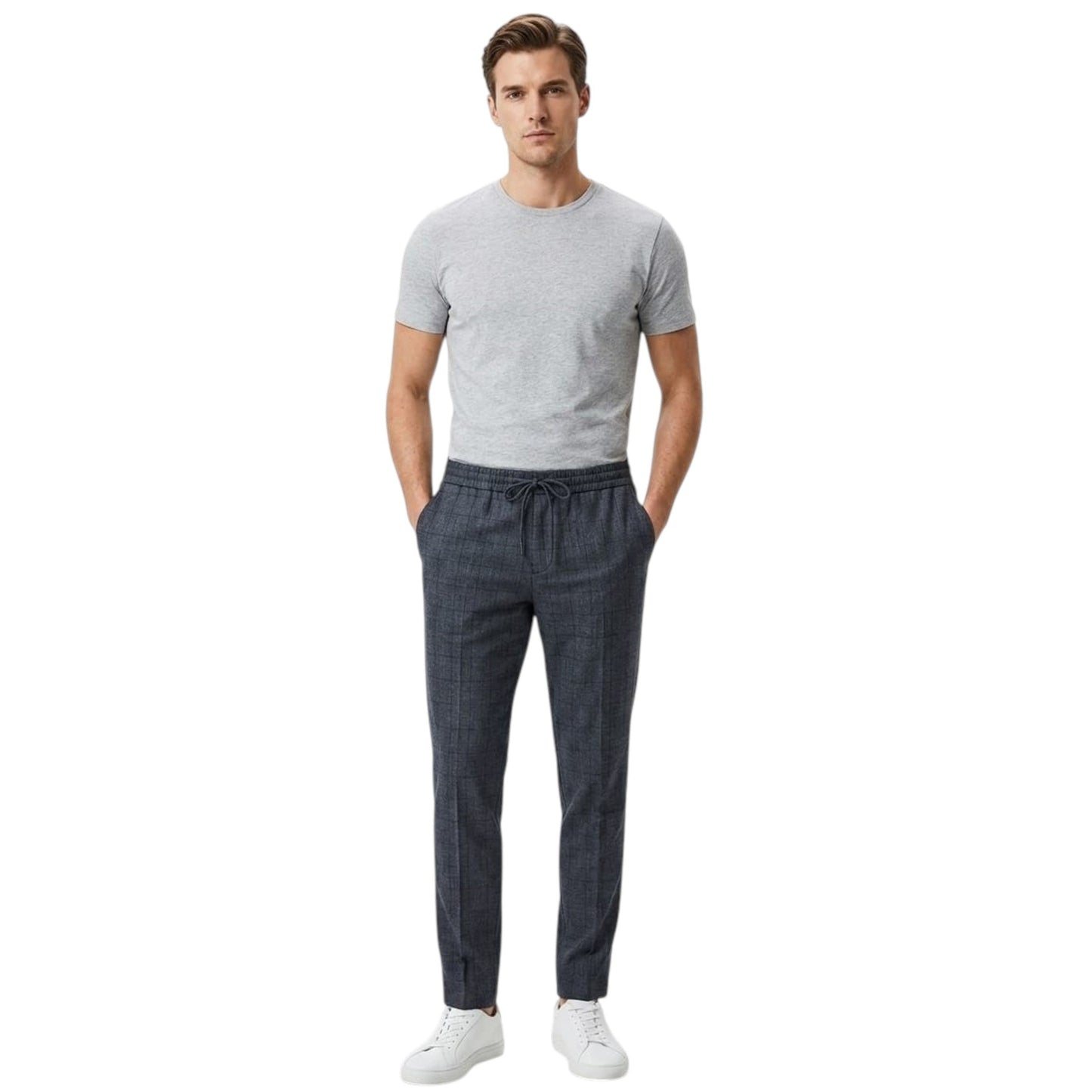 Men's Plaid Classic Pants,Grey