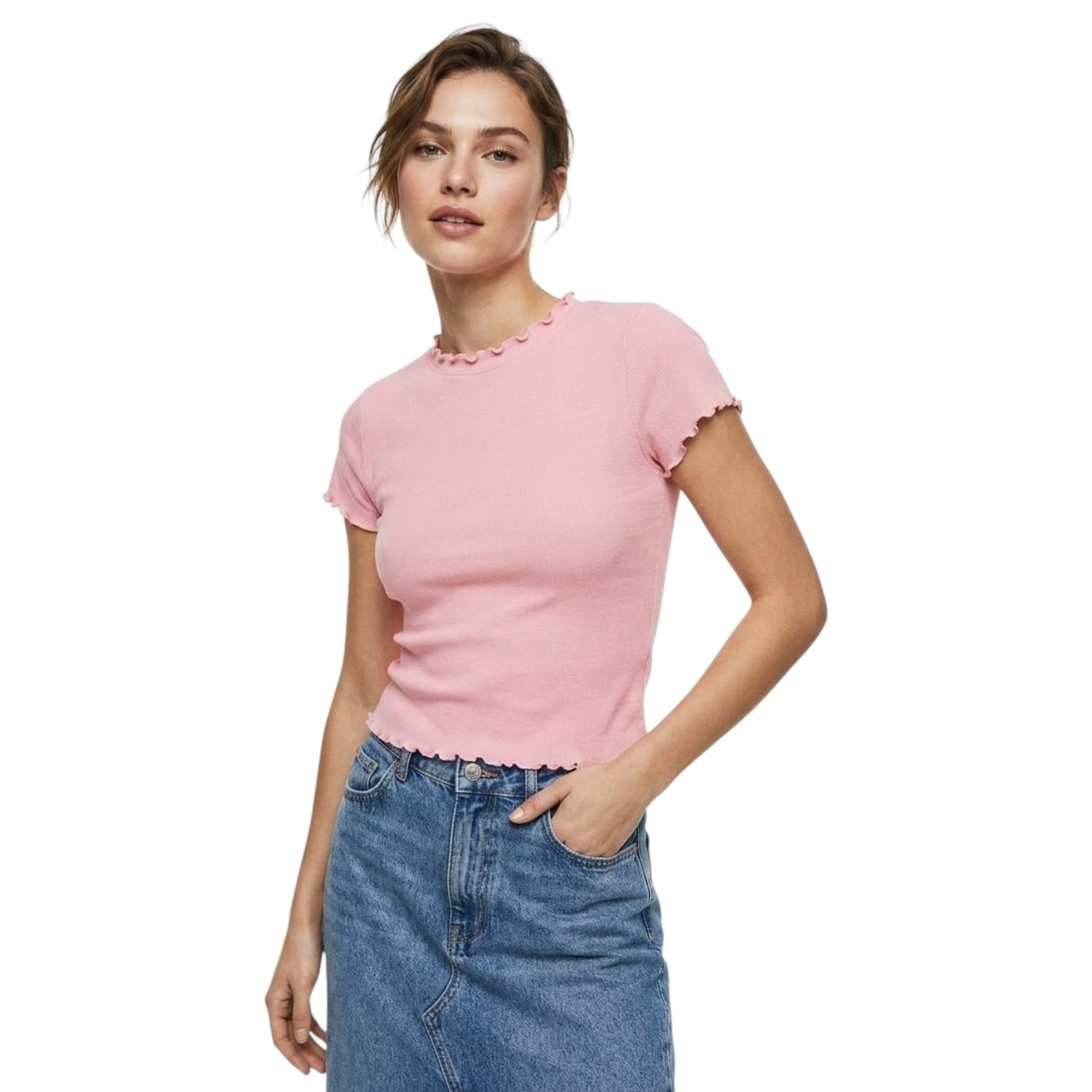 Women's Ribbed Top,Pink
