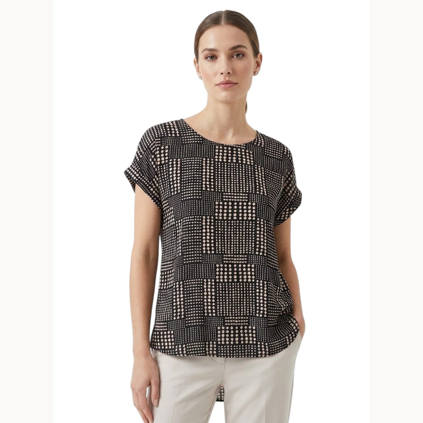 Women's Printed Top,Black