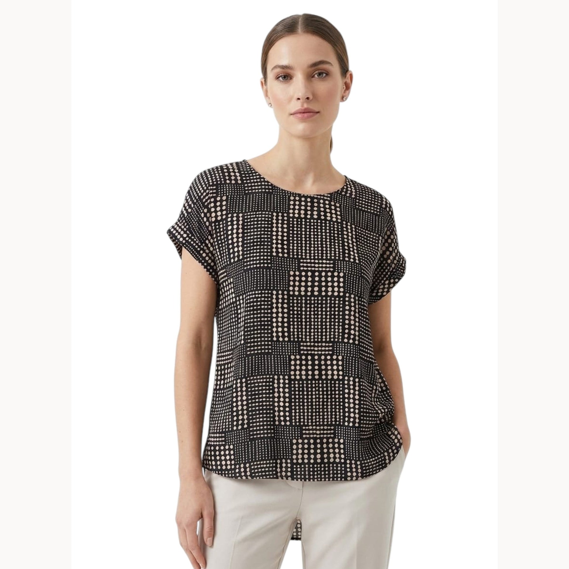 Women's Printed Top,Black
