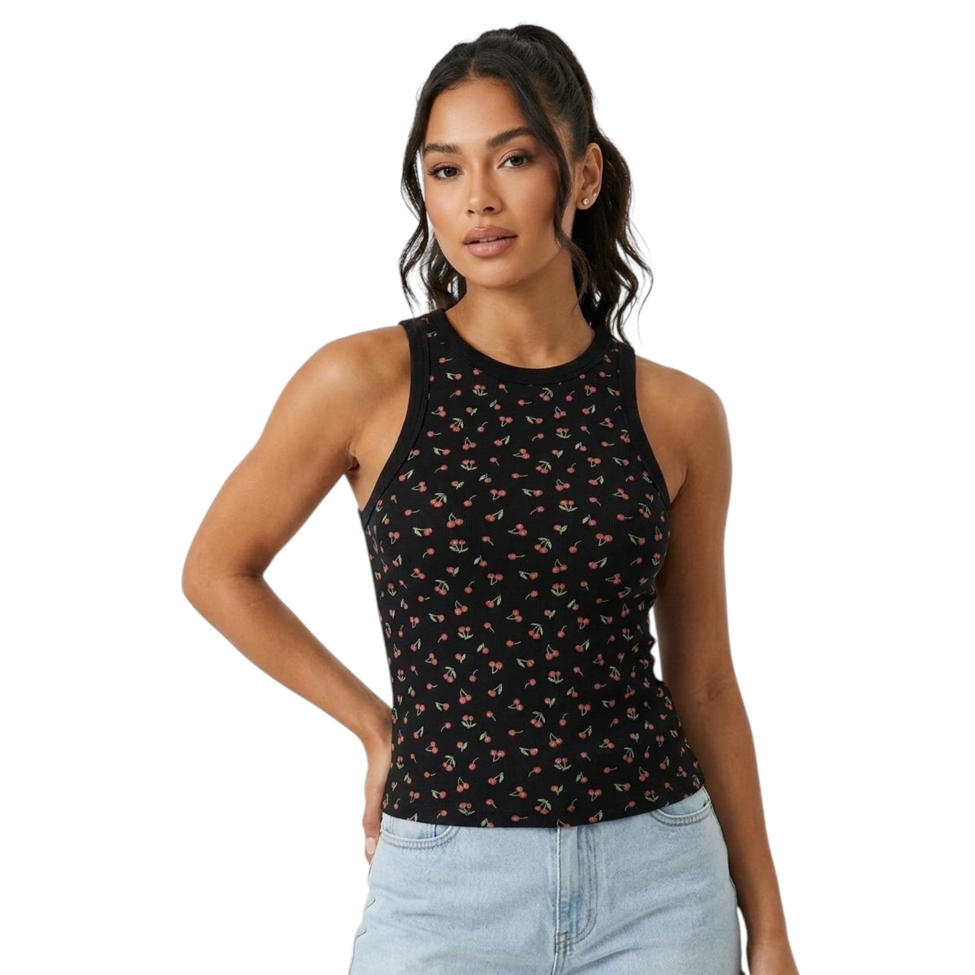 Women's Printed Top,Black