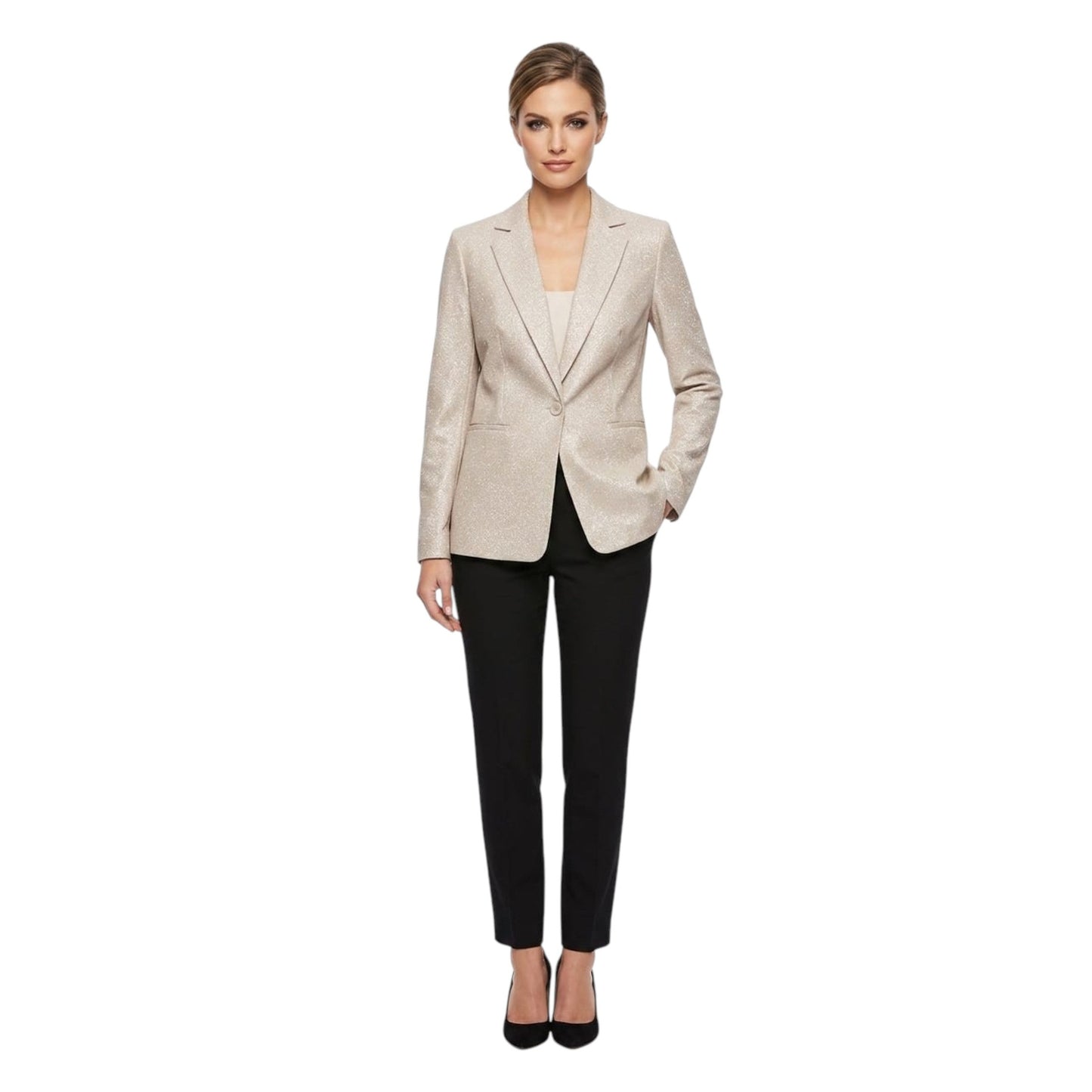Women's Textured Shiny Blazer,Dusty Rose