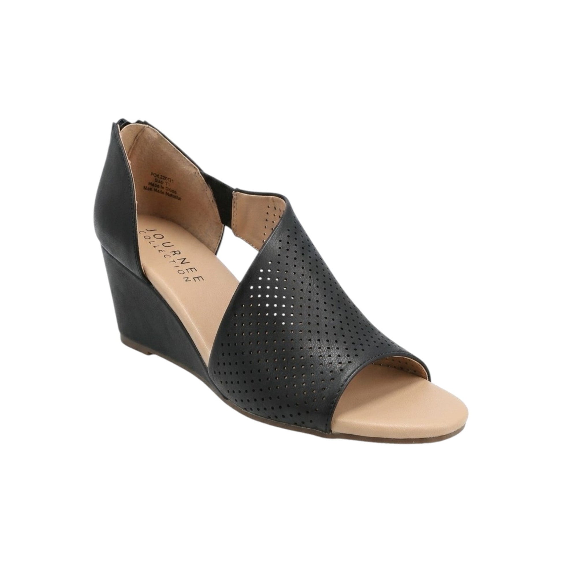 Women's Textured Heeled Shoes,Black