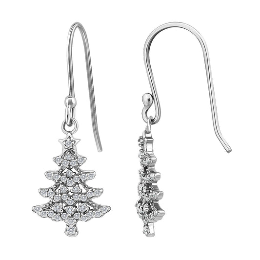 Giani Bernini Women's Sterling Silver Cubic Zirconia Christmas Tree Earrings | Giani Bernini In Lebanon