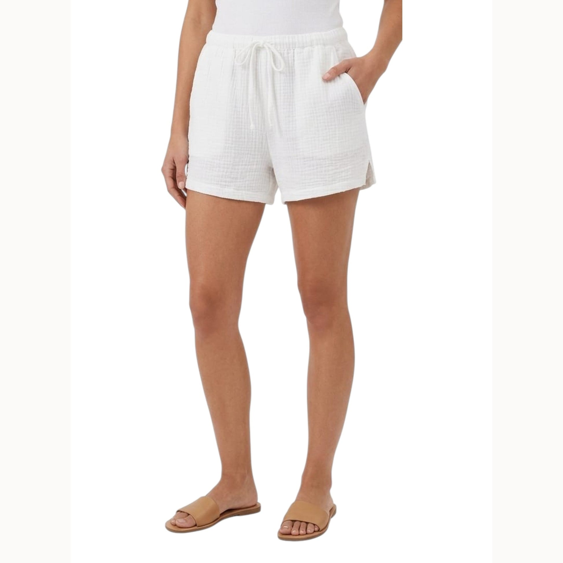 Women's Plain Short,White