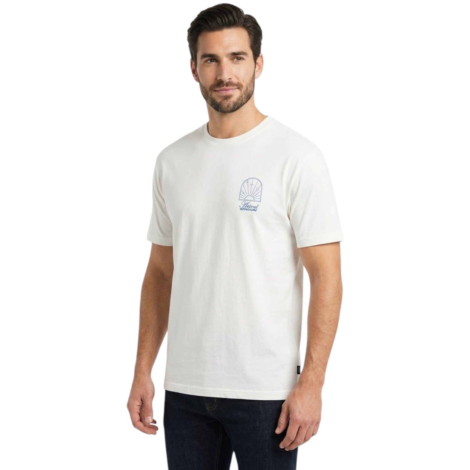 Men's Printed Top,Light Beige