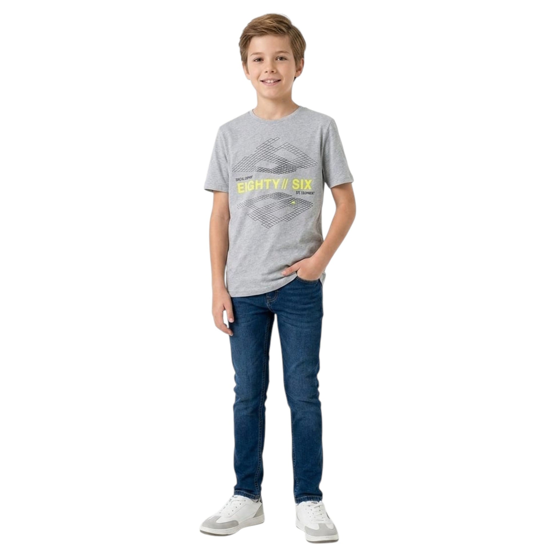 Kids Boy's Printed Top,Grey