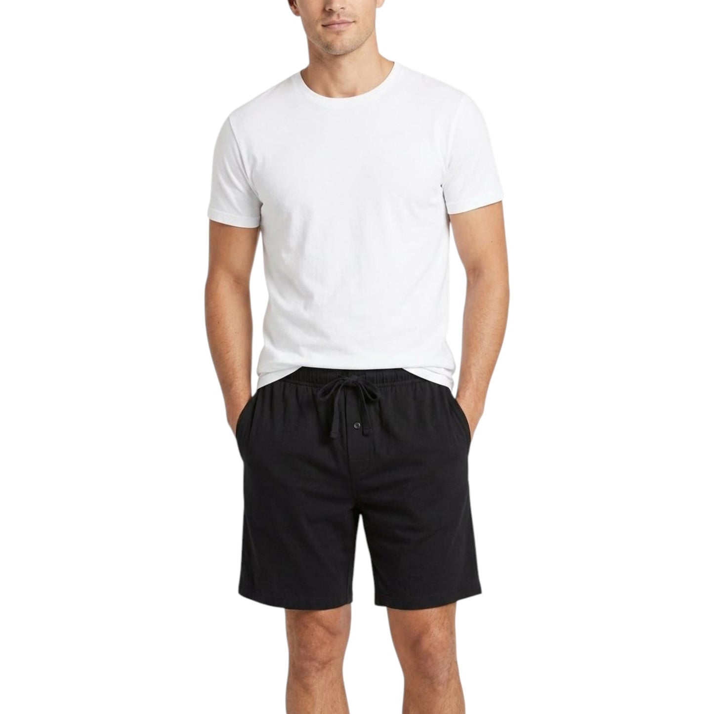 Men's Plain Sleepwear Short,Black
