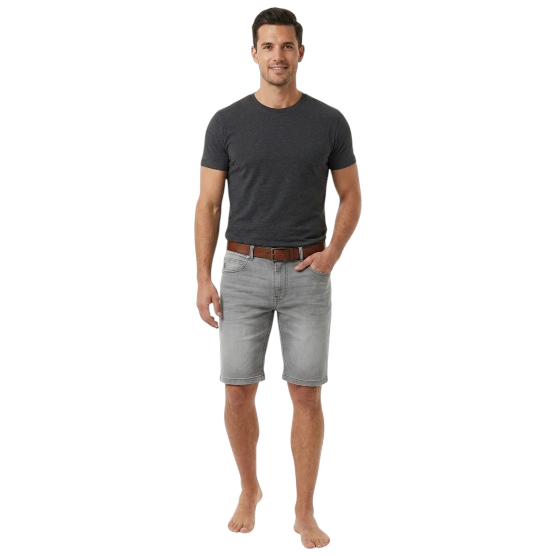 Men's Plain Jeans Short,Grey