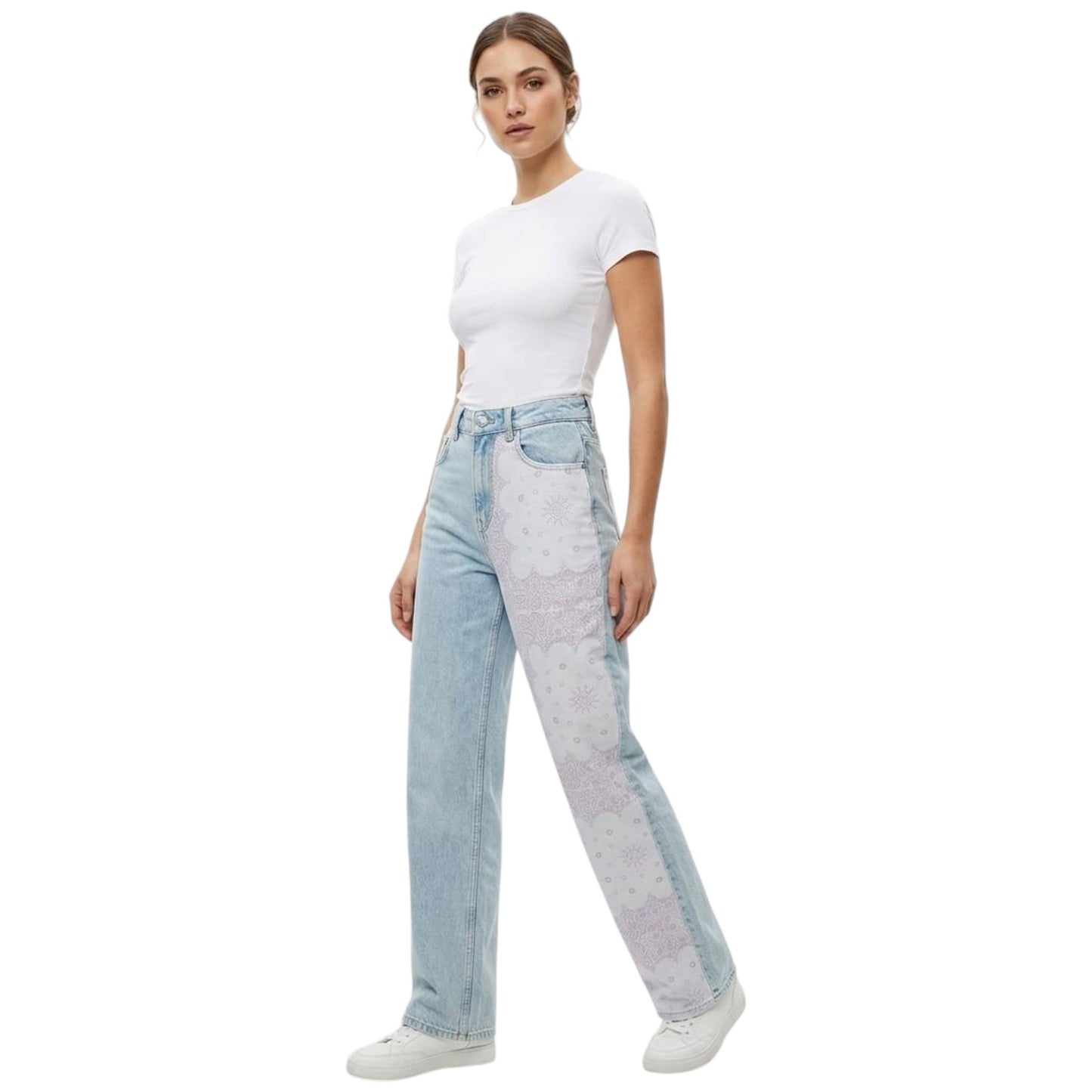 Women's Graphic Printed Jeans,Blue