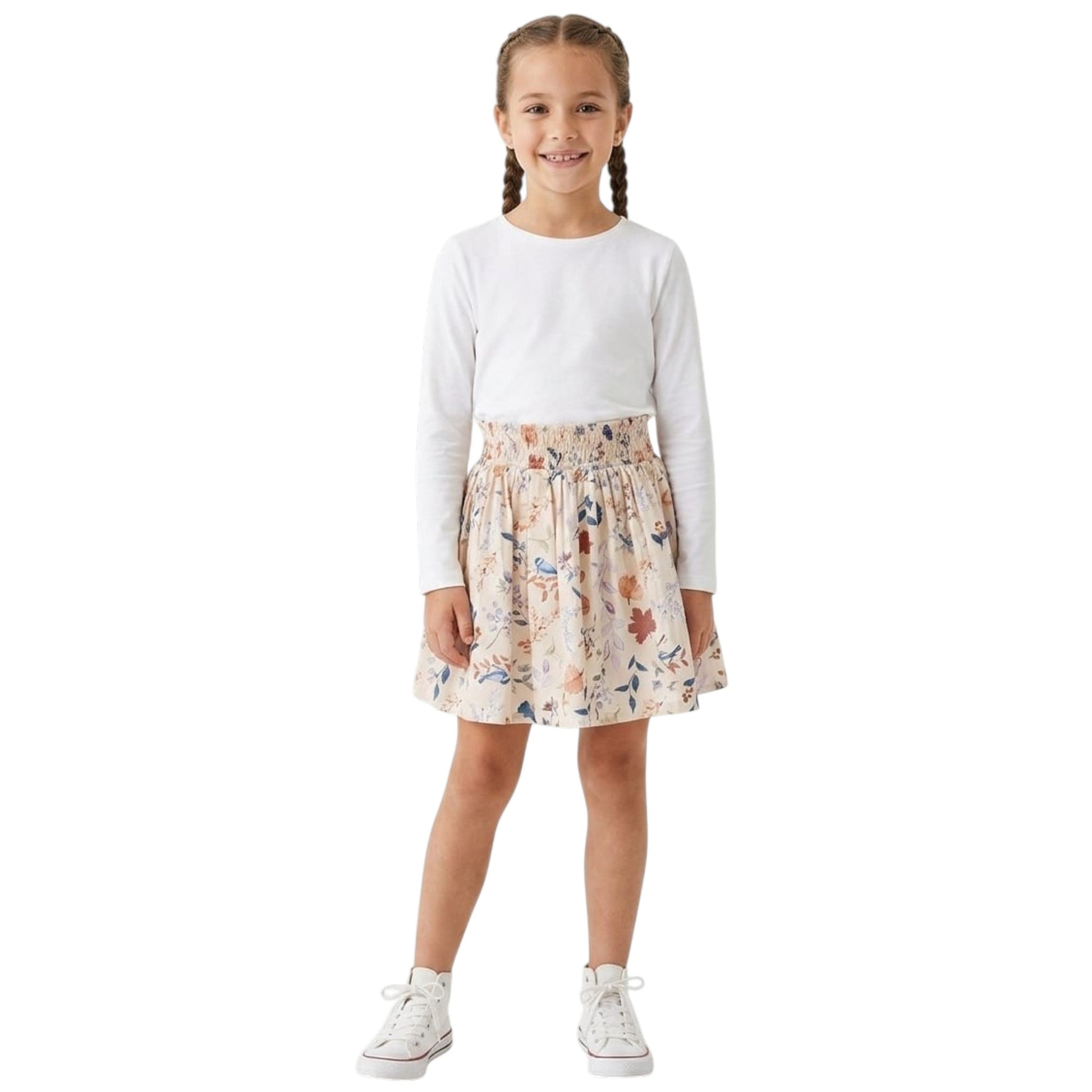 Kids Girl's Printed Skirt,Beige