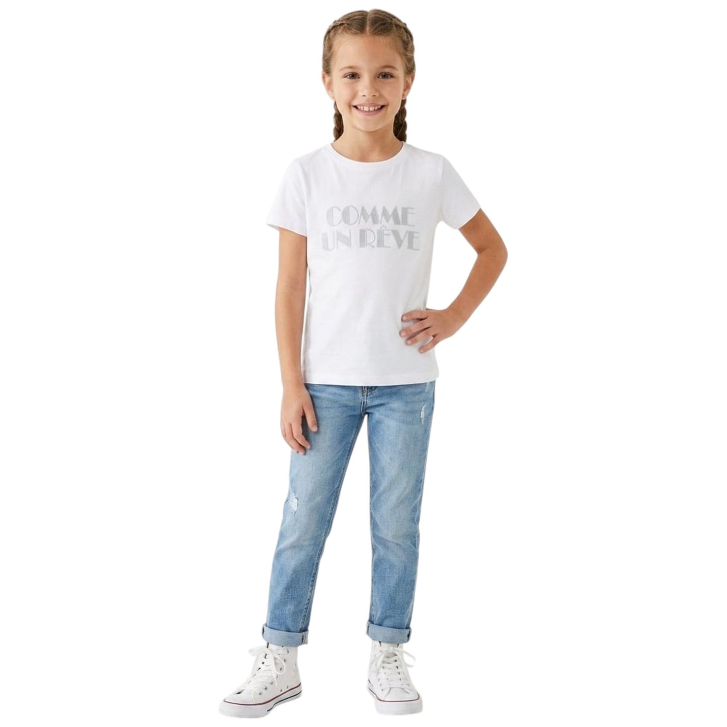Kids Girl's Printed Top,White