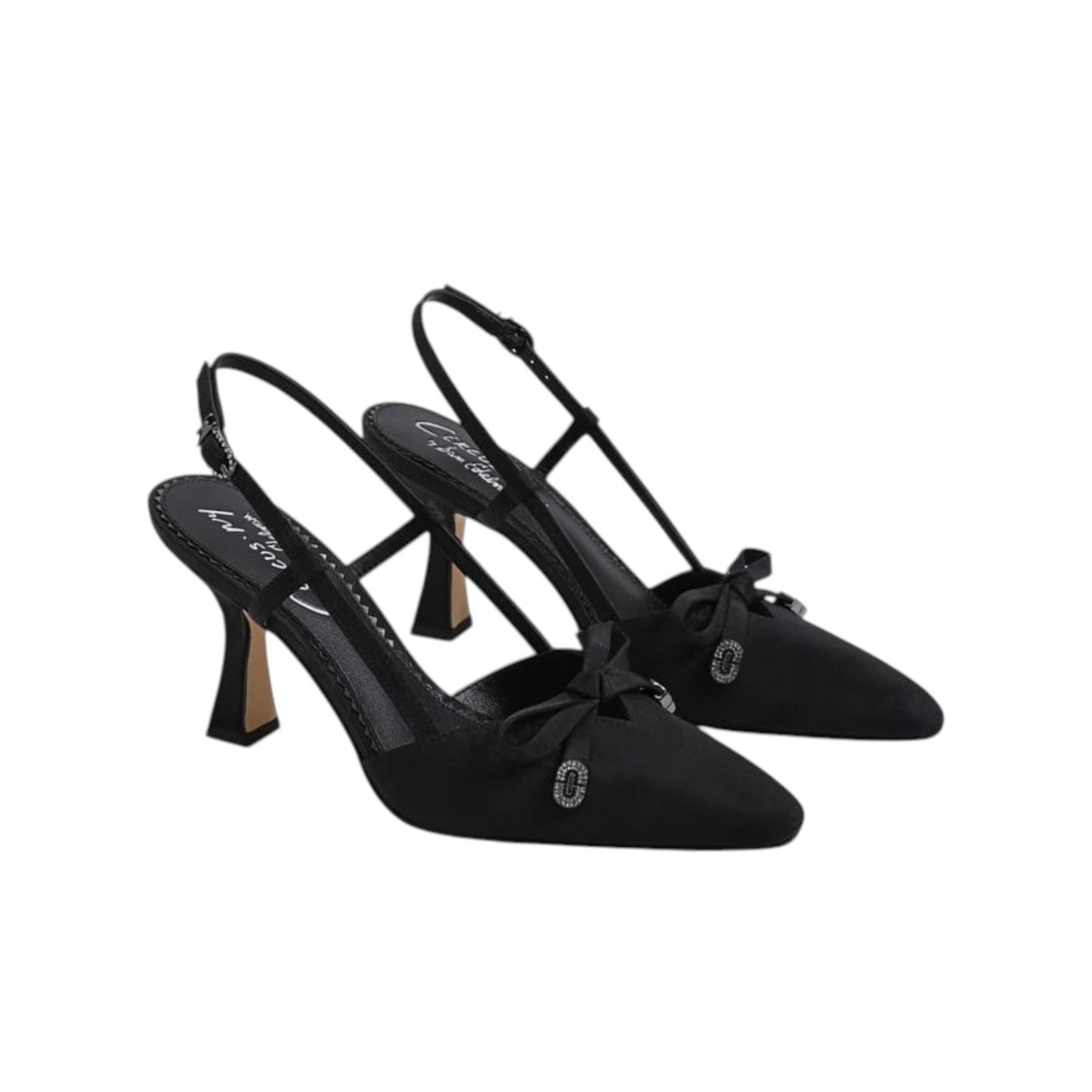 Women's Plain Heeled Shoes,Black