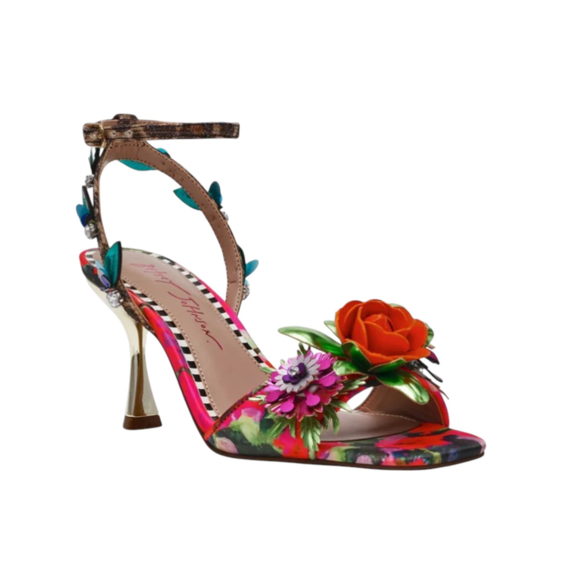 Women's Floral Designes Heeled Shoes,Multi