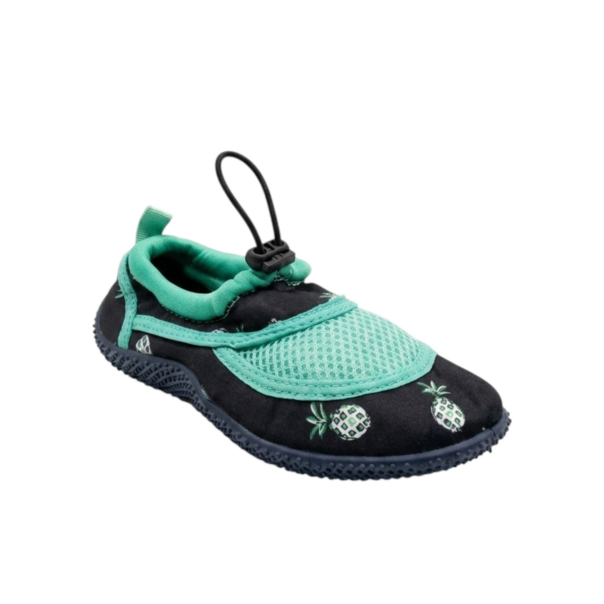 Kids Boy's Printed Aqua Shoes,Black/Turquoise