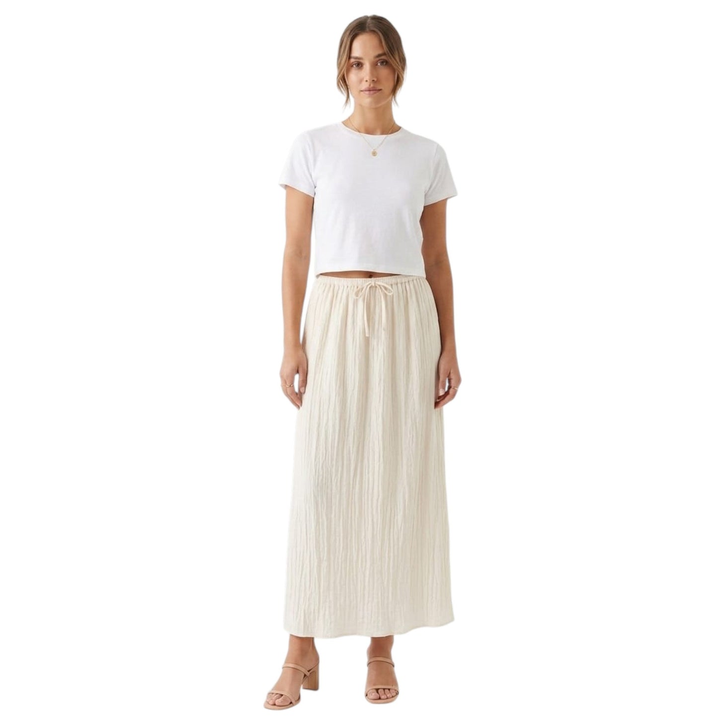 Women's Plain Skirt,Light Beige