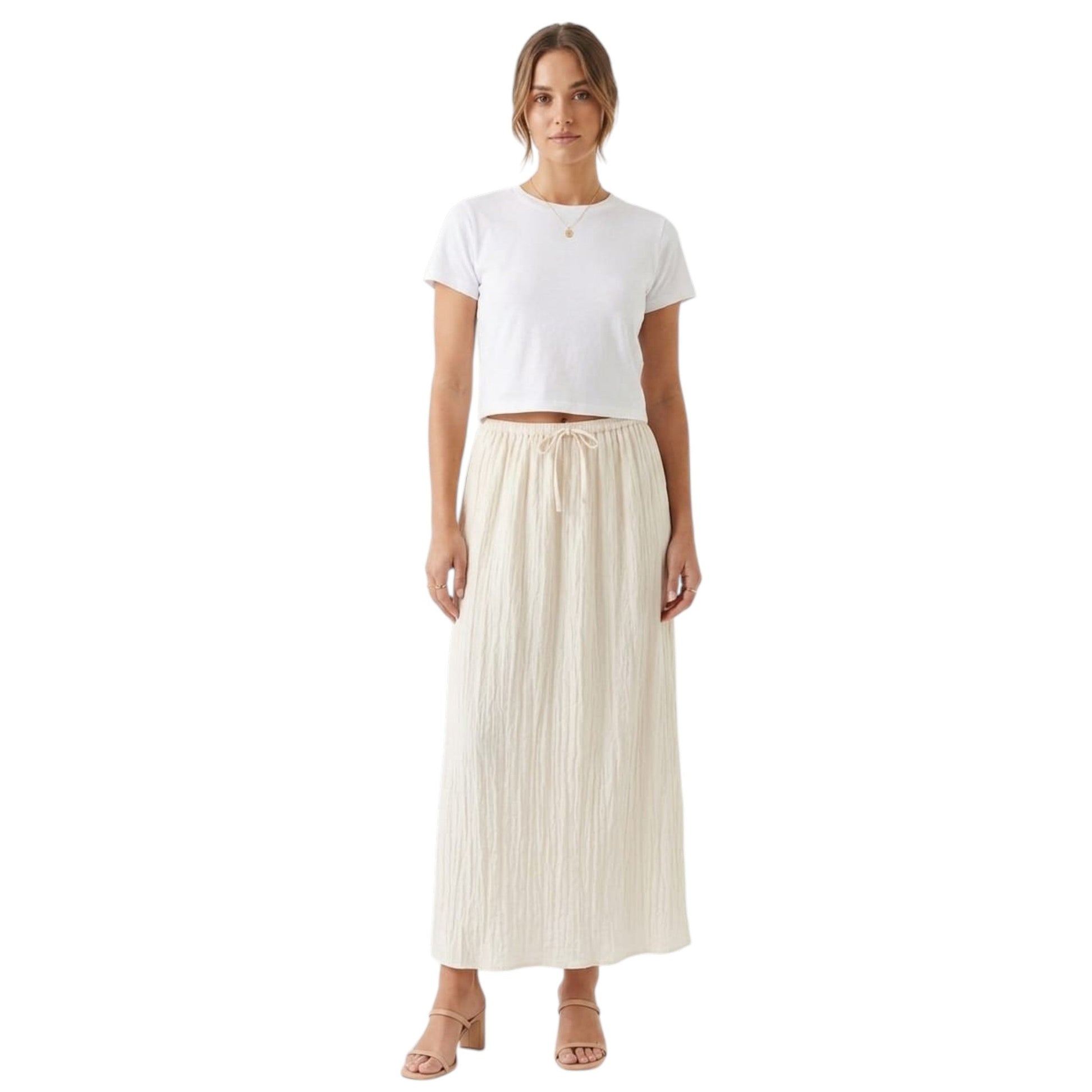 Women's Plain Skirt,Light Beige