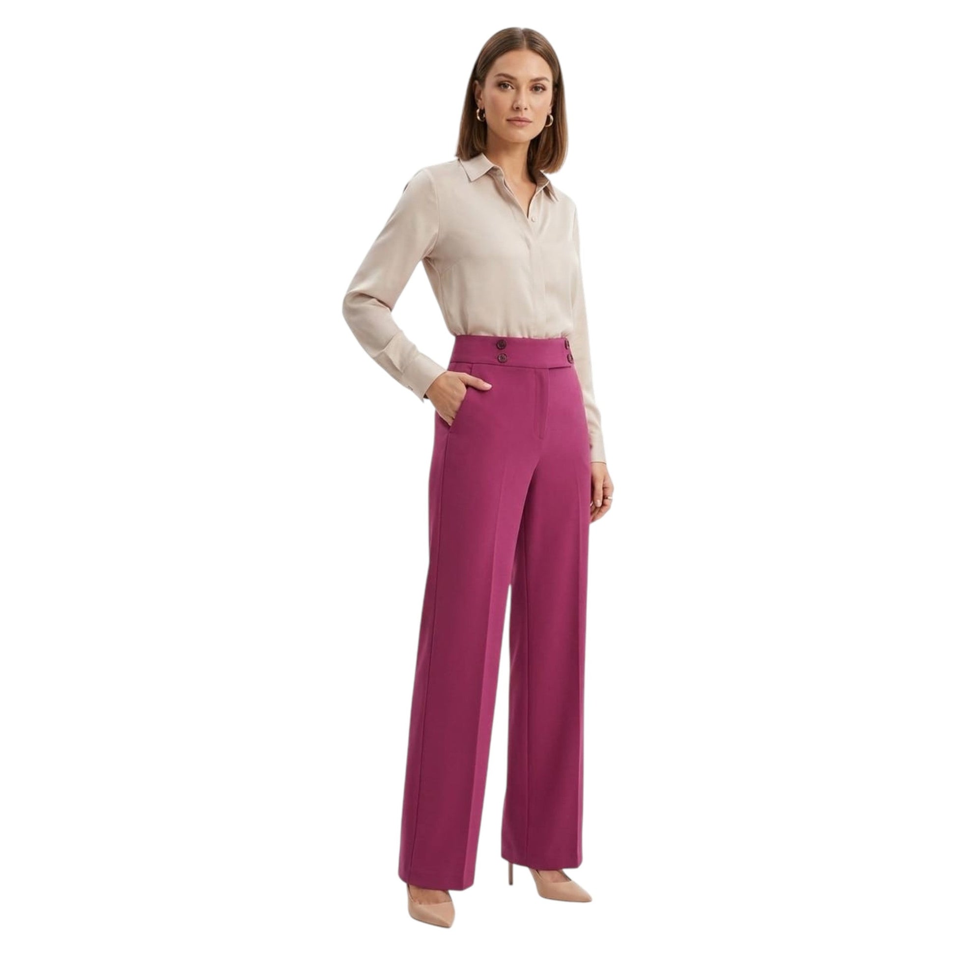 Women's Plain Pant,Mauve