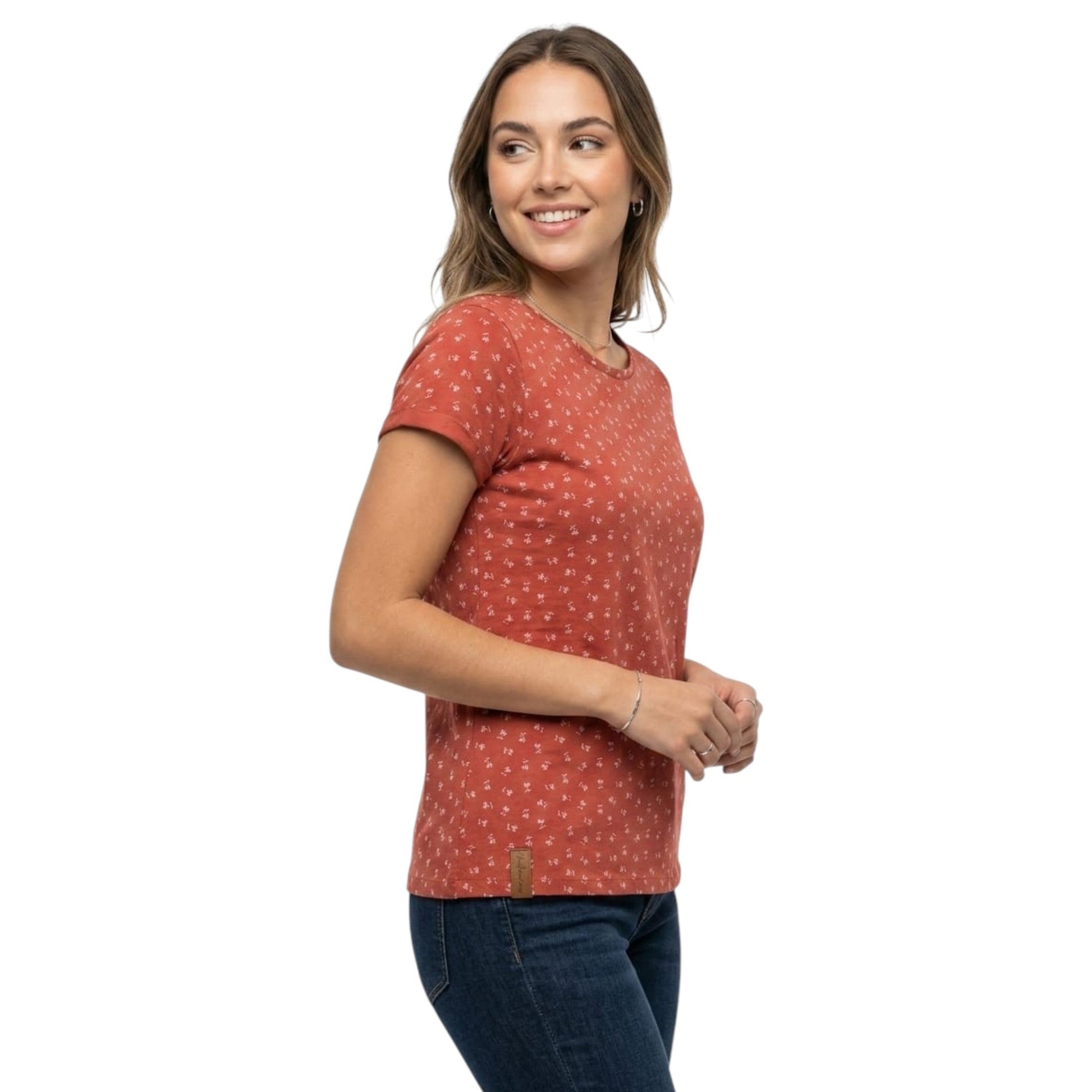 Women's Printed Top,Brick