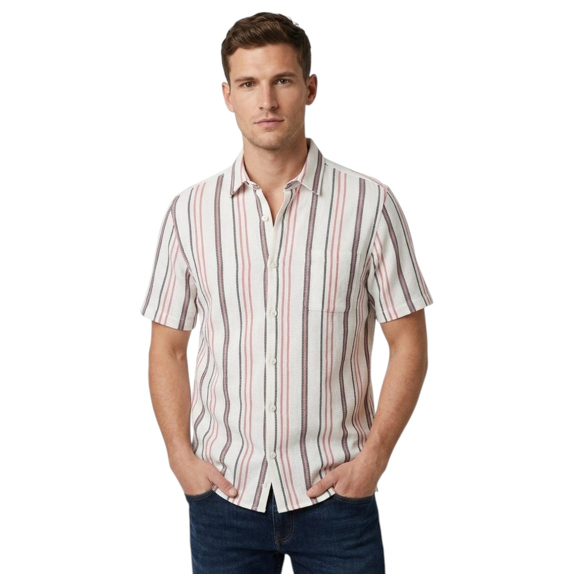 Men's Textured Dress Shirt,Light Beige
