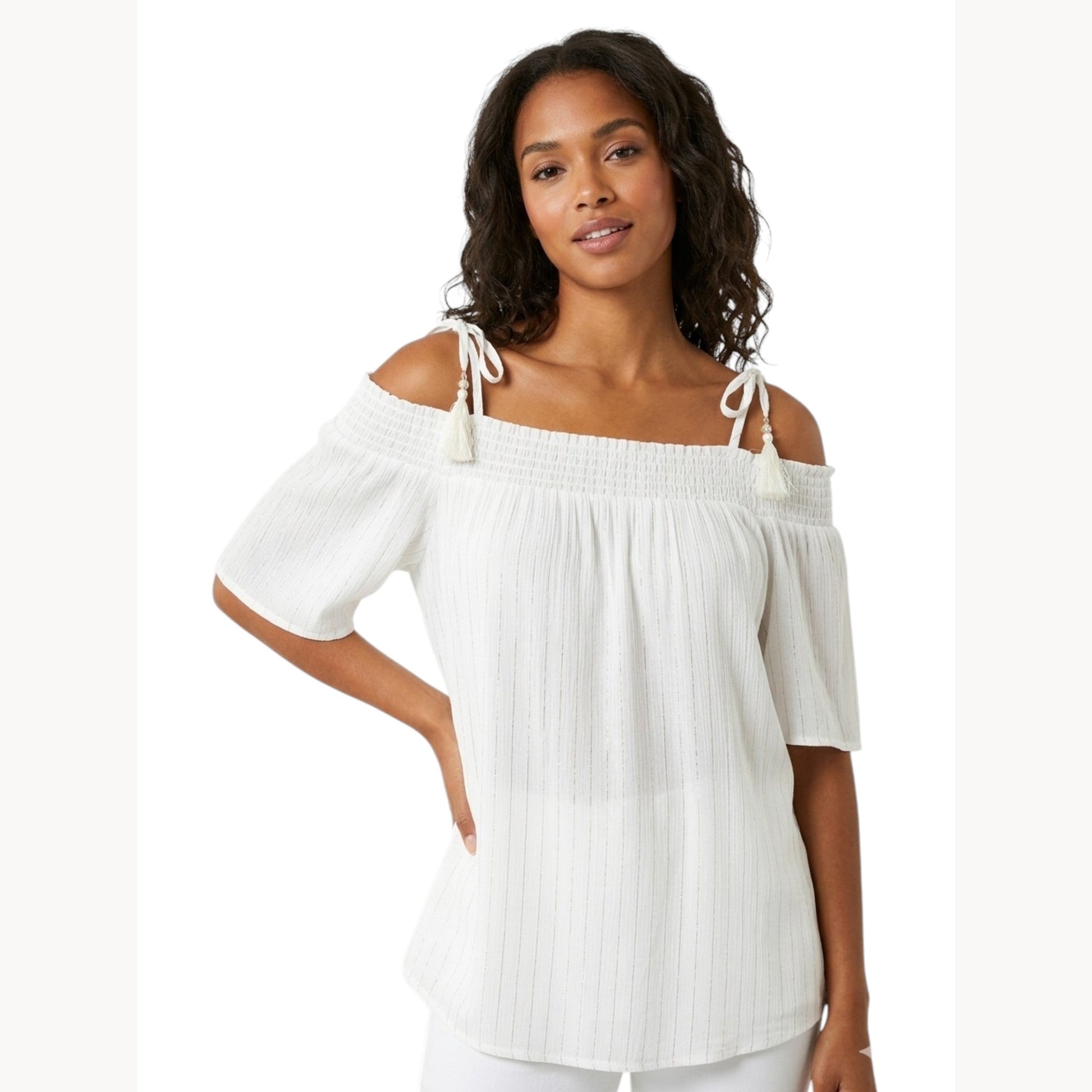 Women's textured Top,White