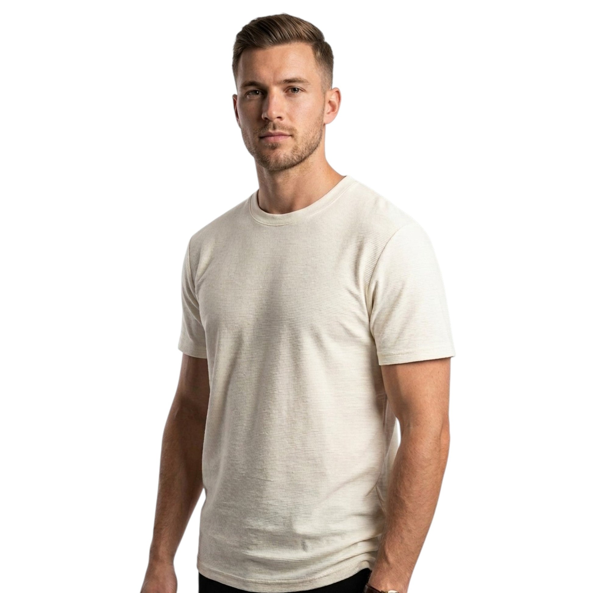 Men's Textured Top,Beige