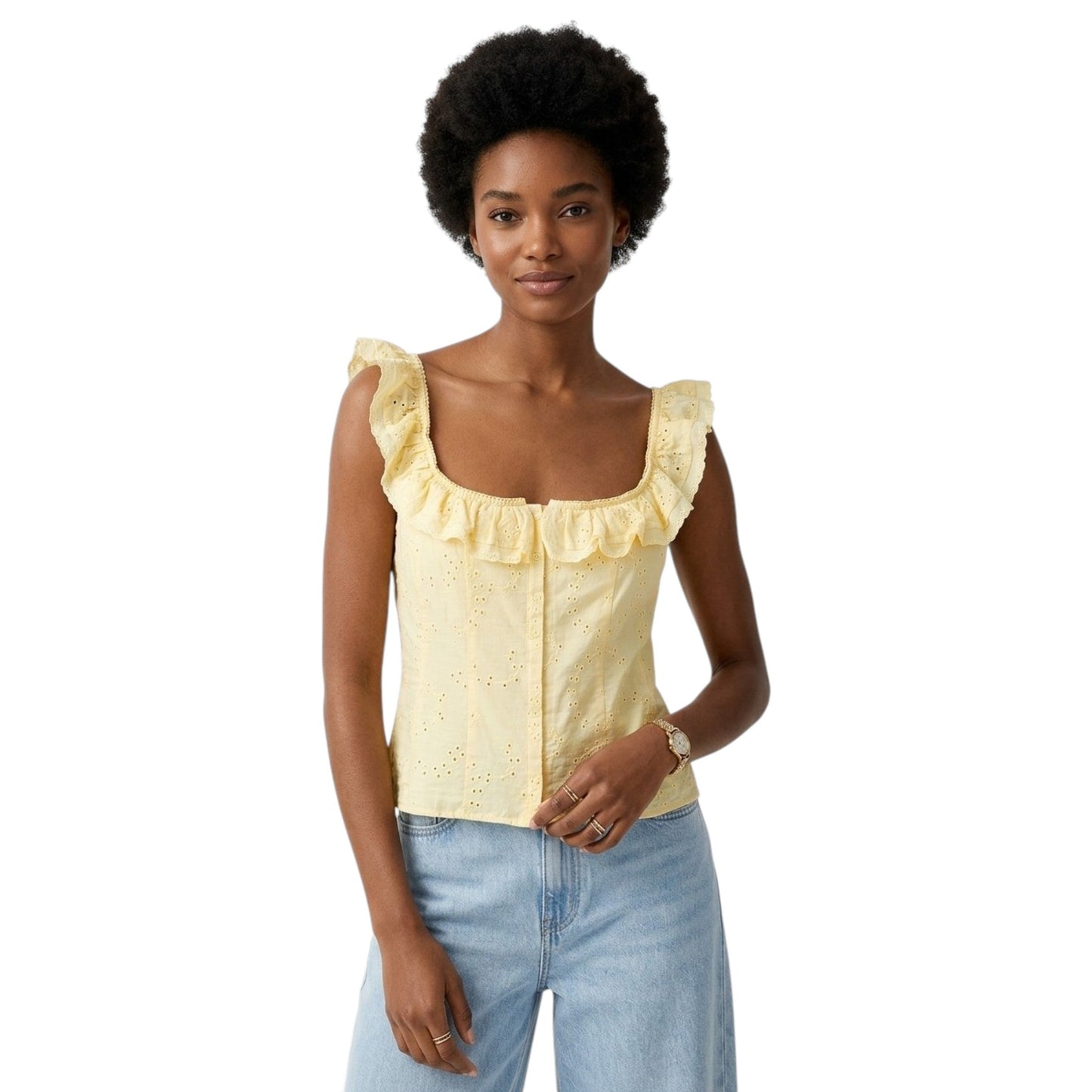 Women's Textured Top,Yellow