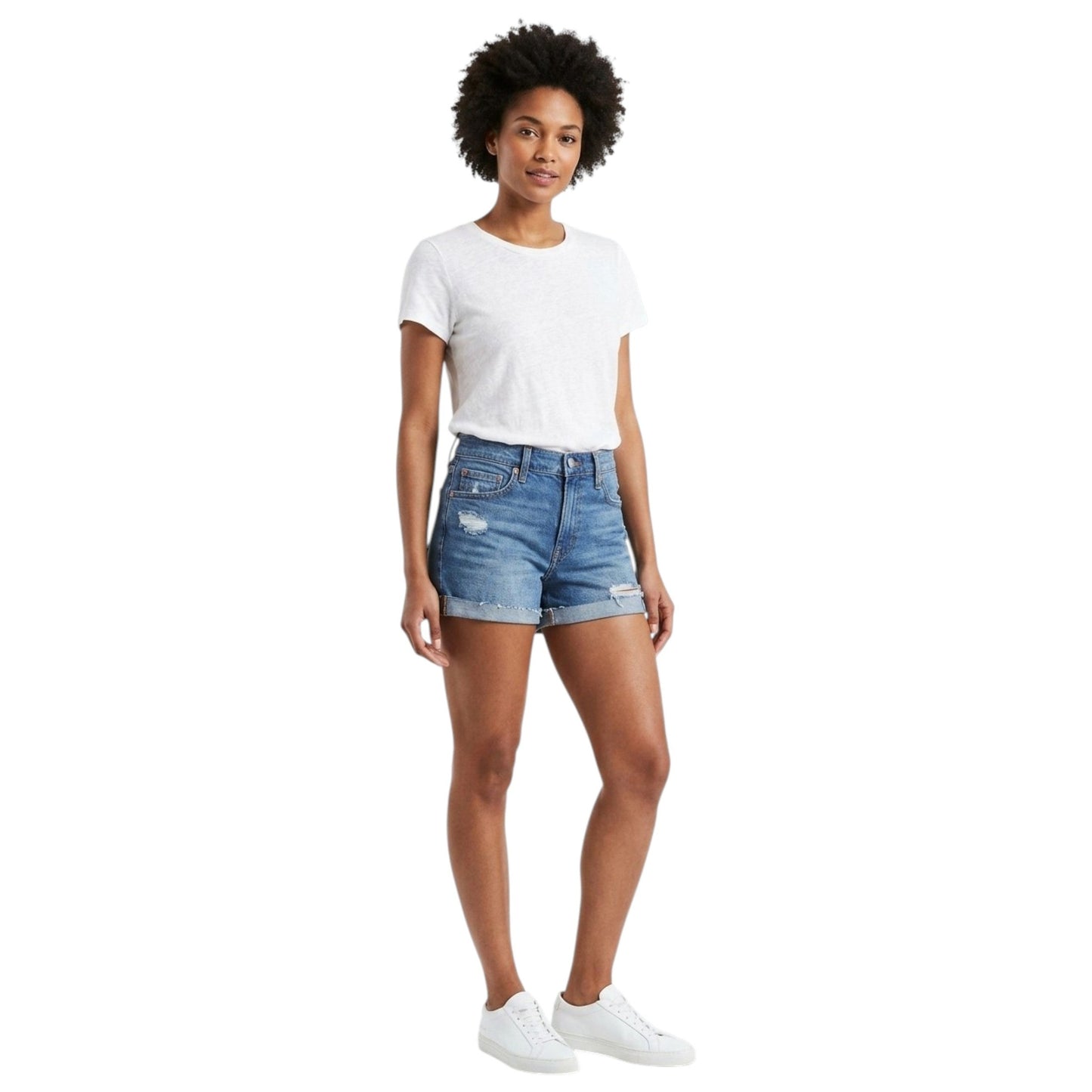 Women's Ripped Short,Blue
