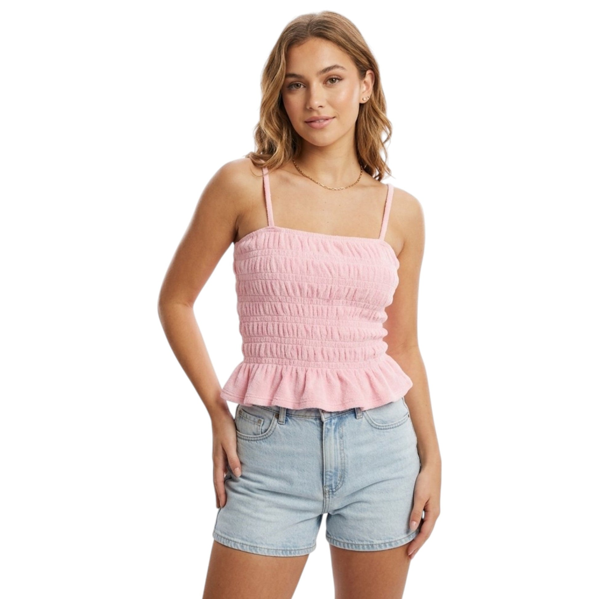 Women's Smocked Top,Pink