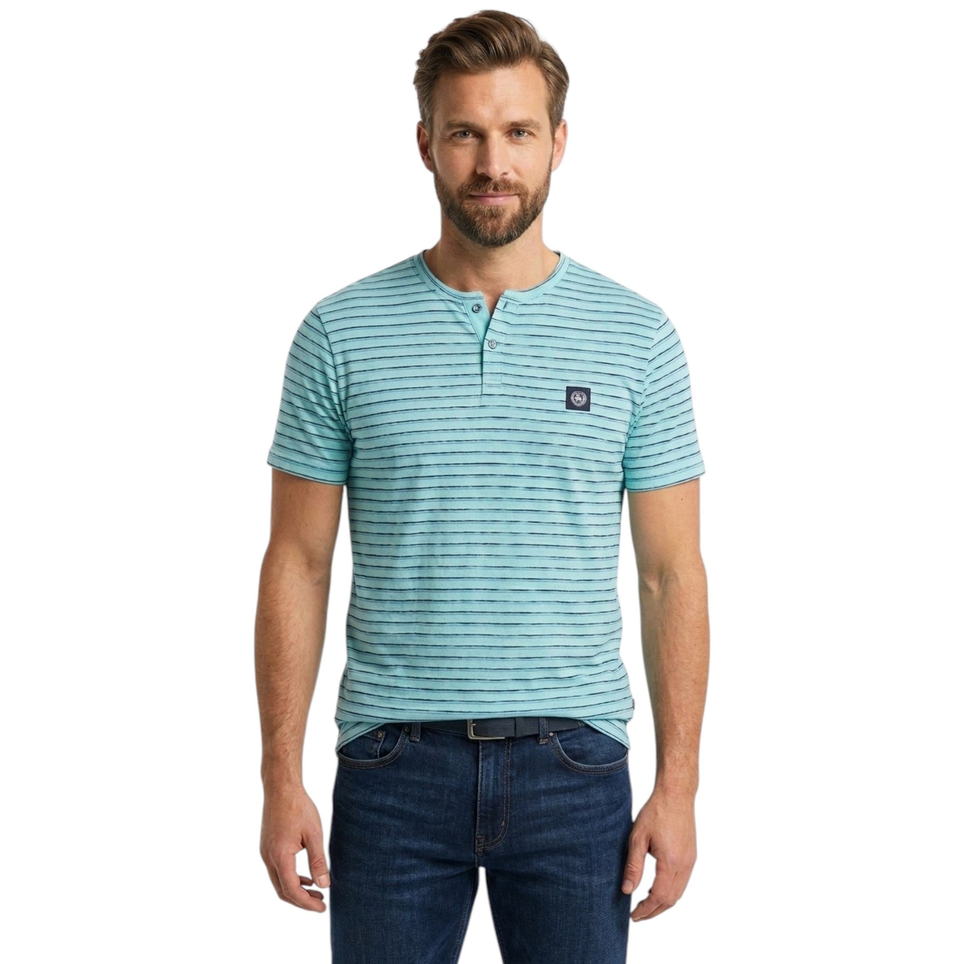 Men's Stripped Top,Light Blue