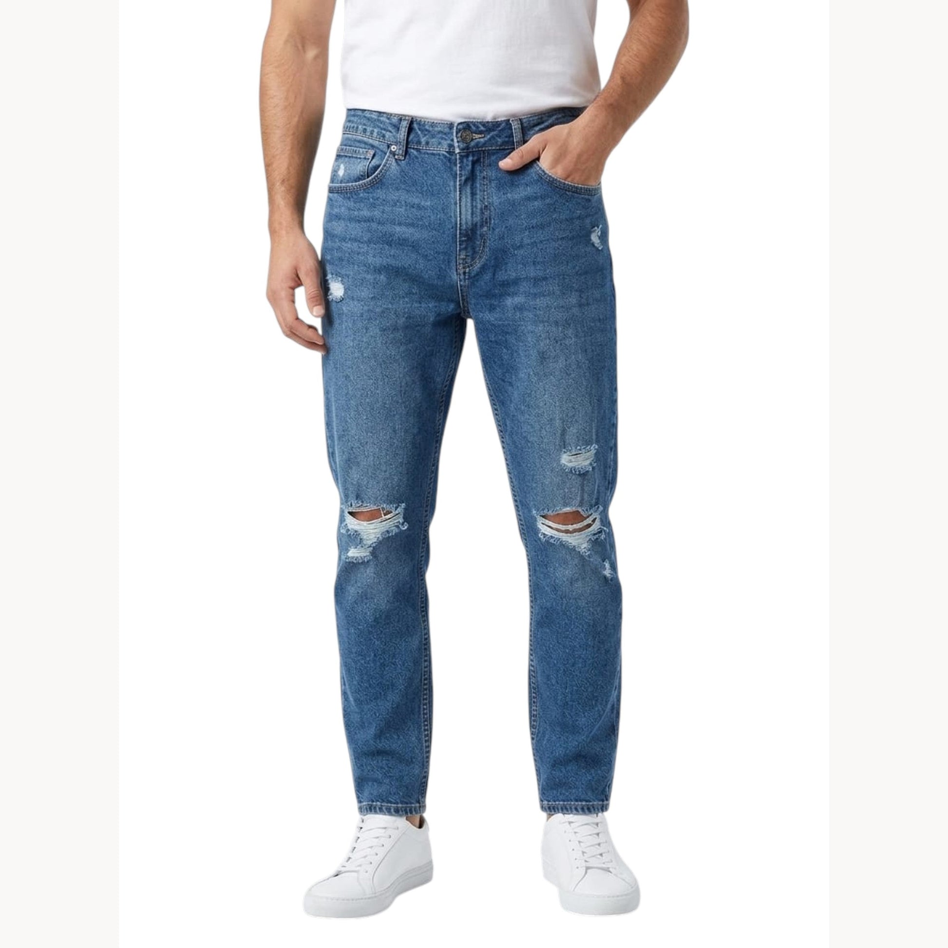 Men's Ripped Jeans,Blue