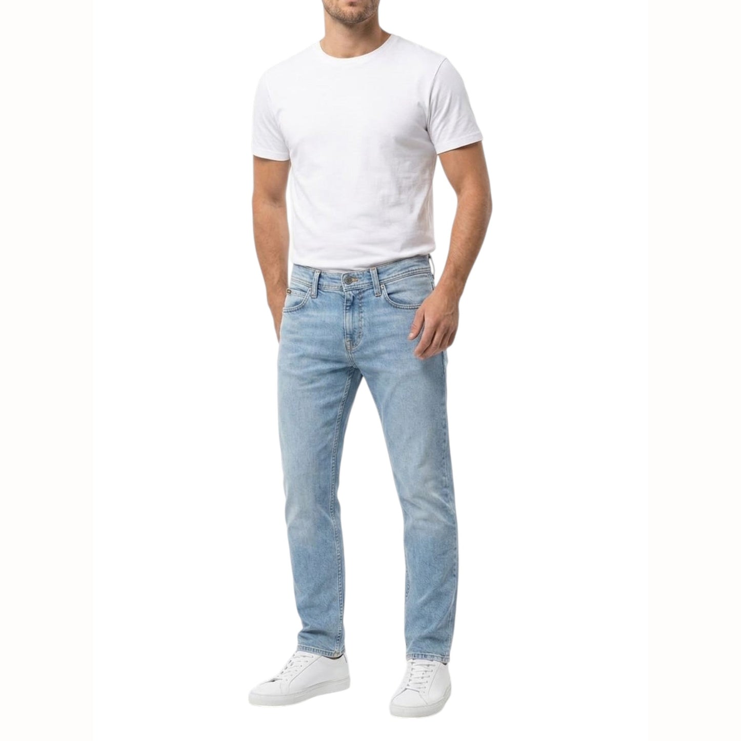 Men's Washed Jeans,Light Blue