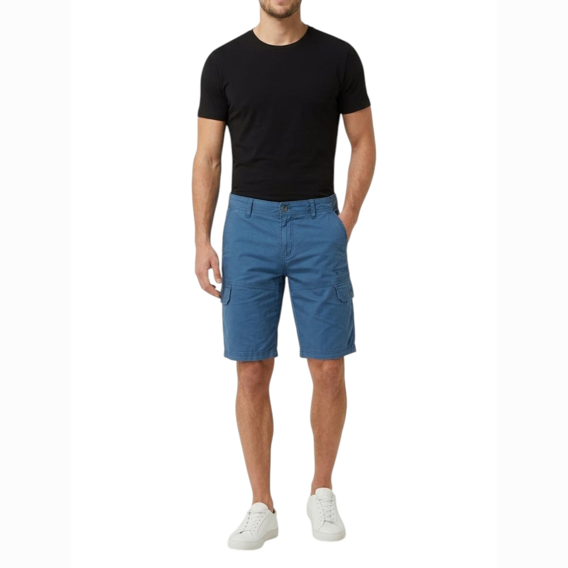 Men's Plain Solid Cargo Short,Dusty Blue