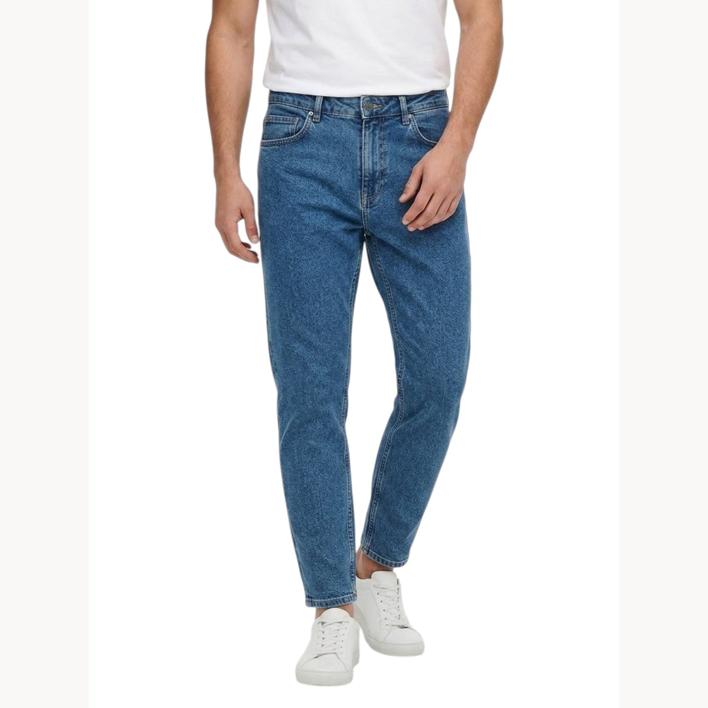 Men's Plain Solid Jeans,Blue