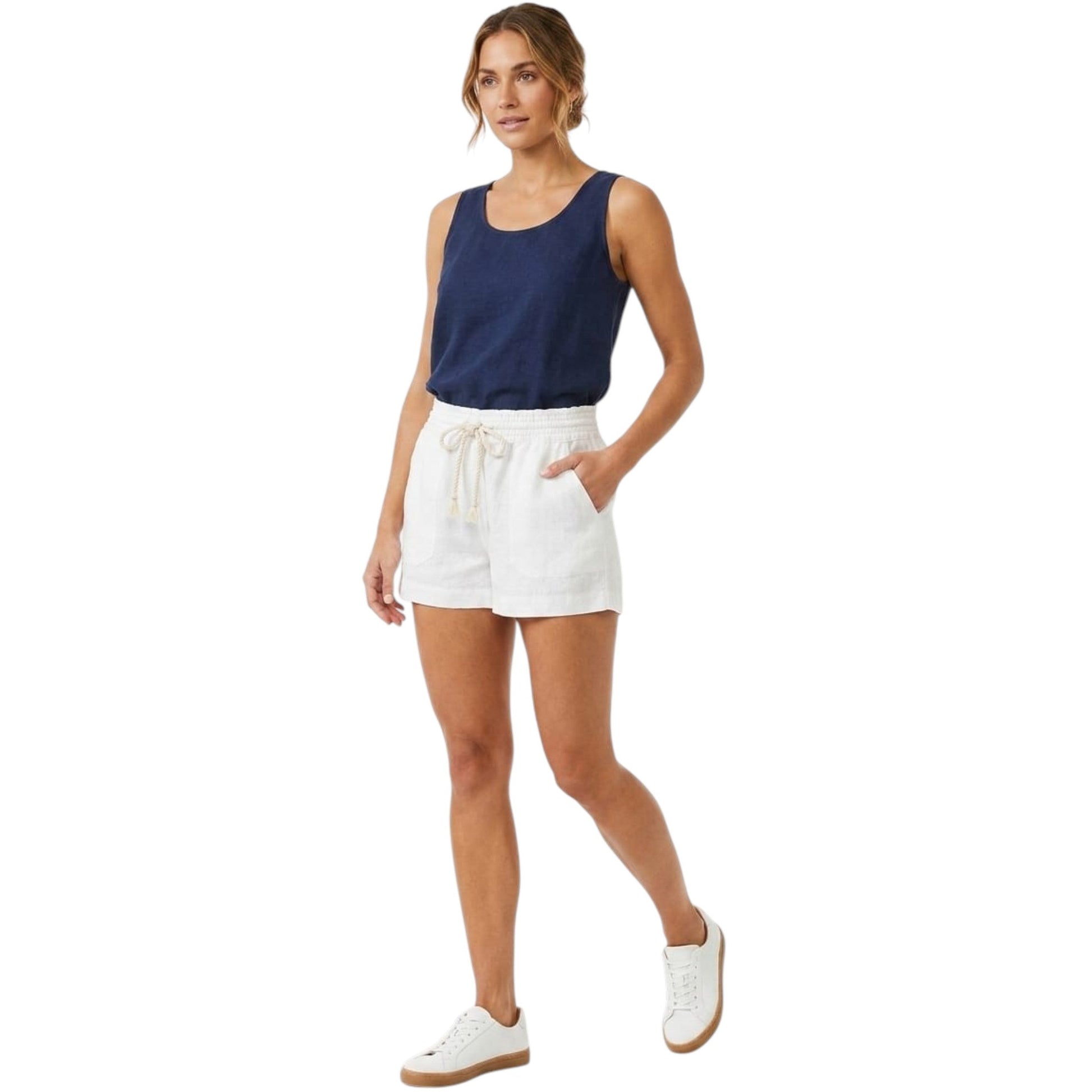 Women's Plain Solid Short,White