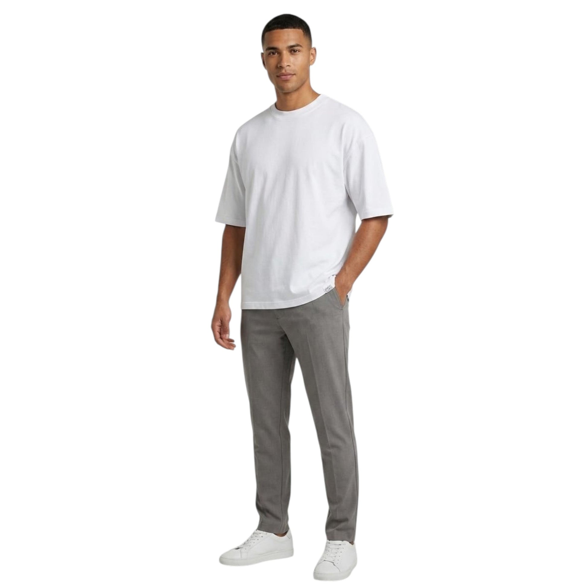 Men's Plain Solid Top,White