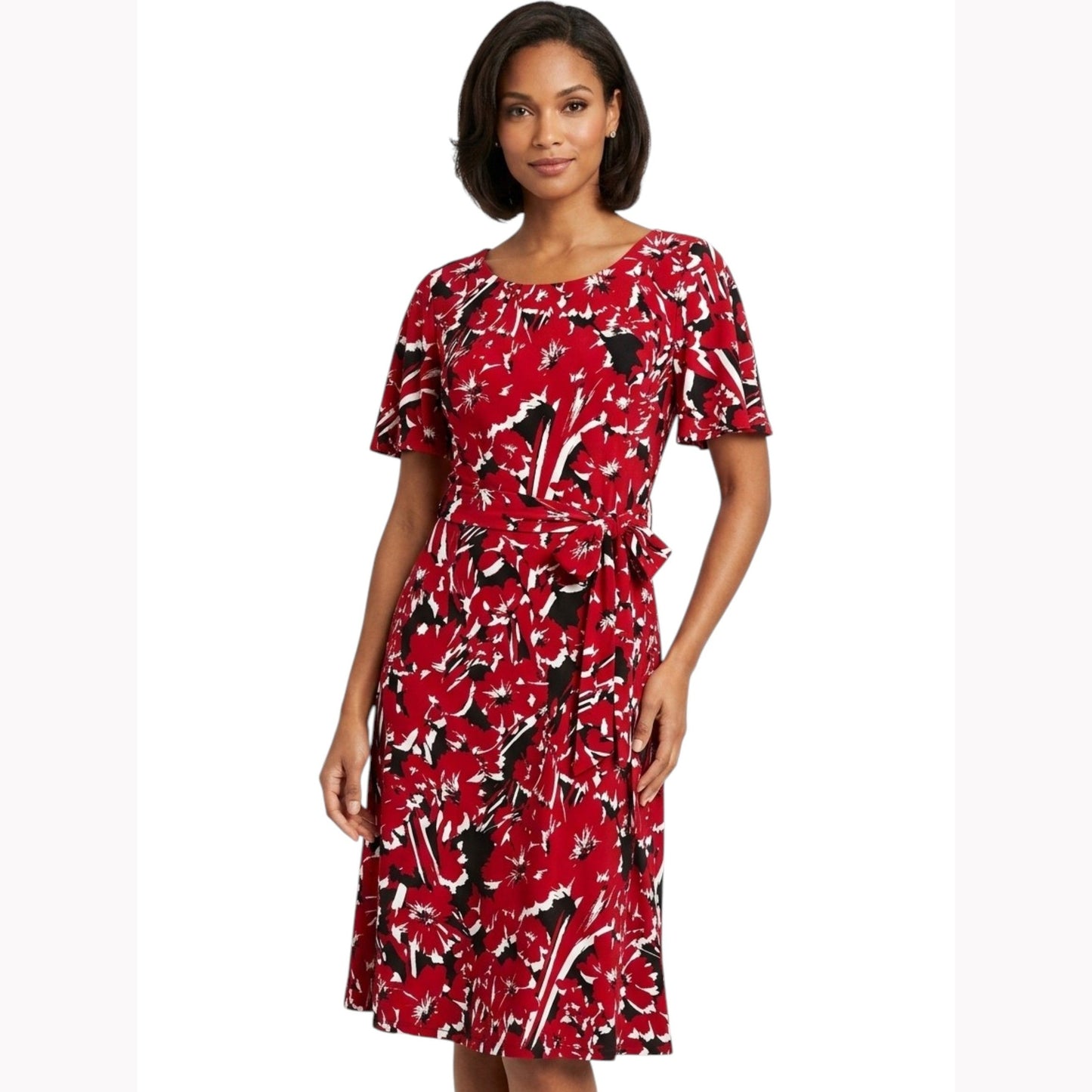 Women's Printed Dress,Red