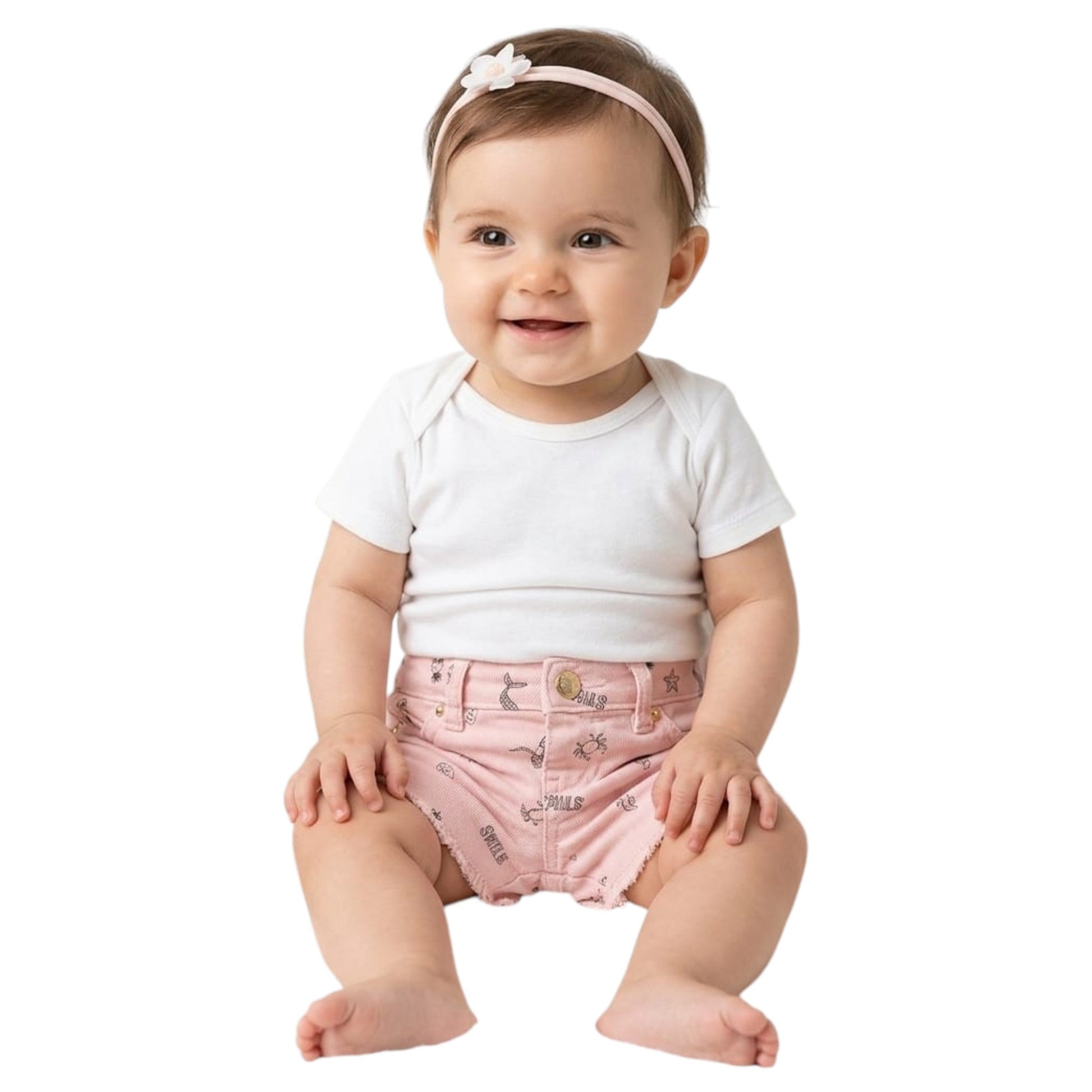 Kids Girl's Printed Short,Light Pink