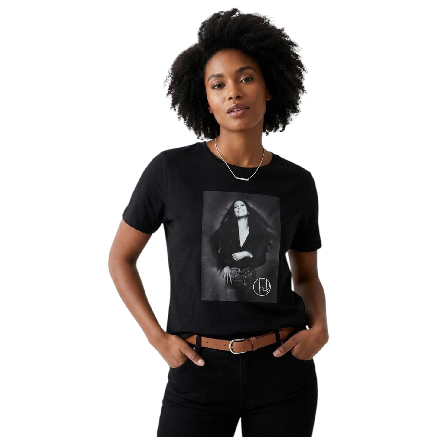 Women's Printed Top,Black