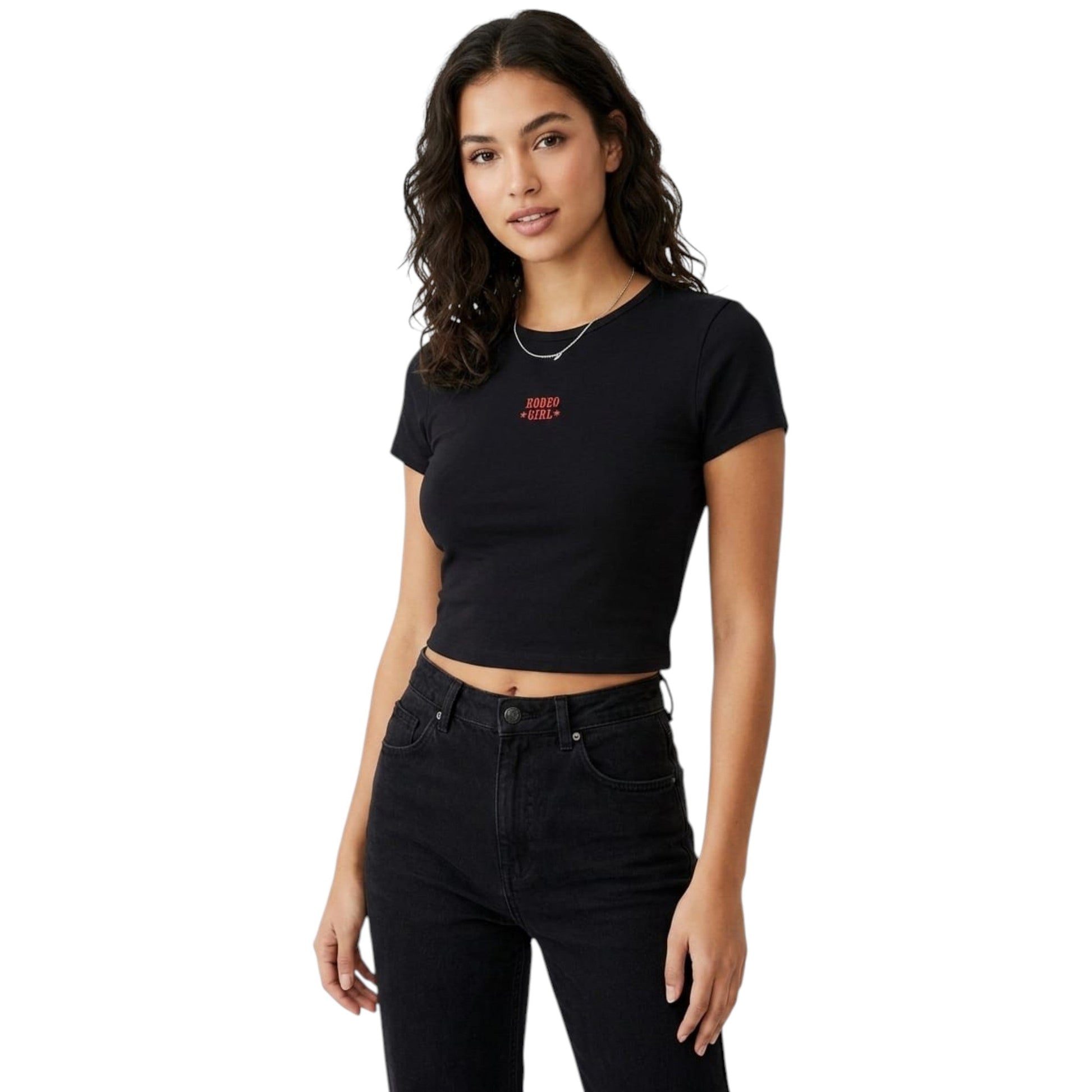 Women's Printed Crop Top,Black