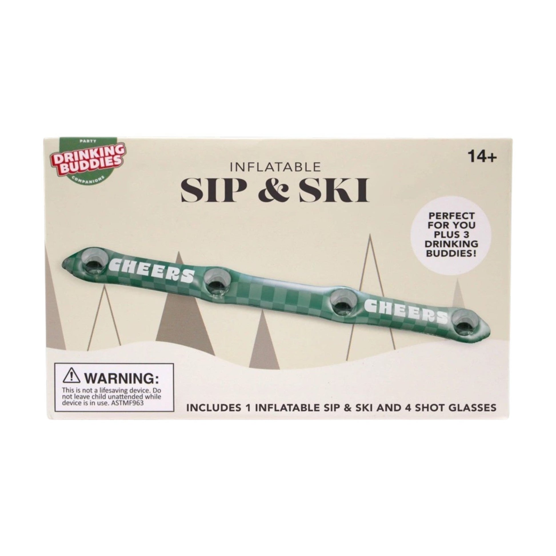 Inflatable Slip And Ski Shot Board With Shot Glass