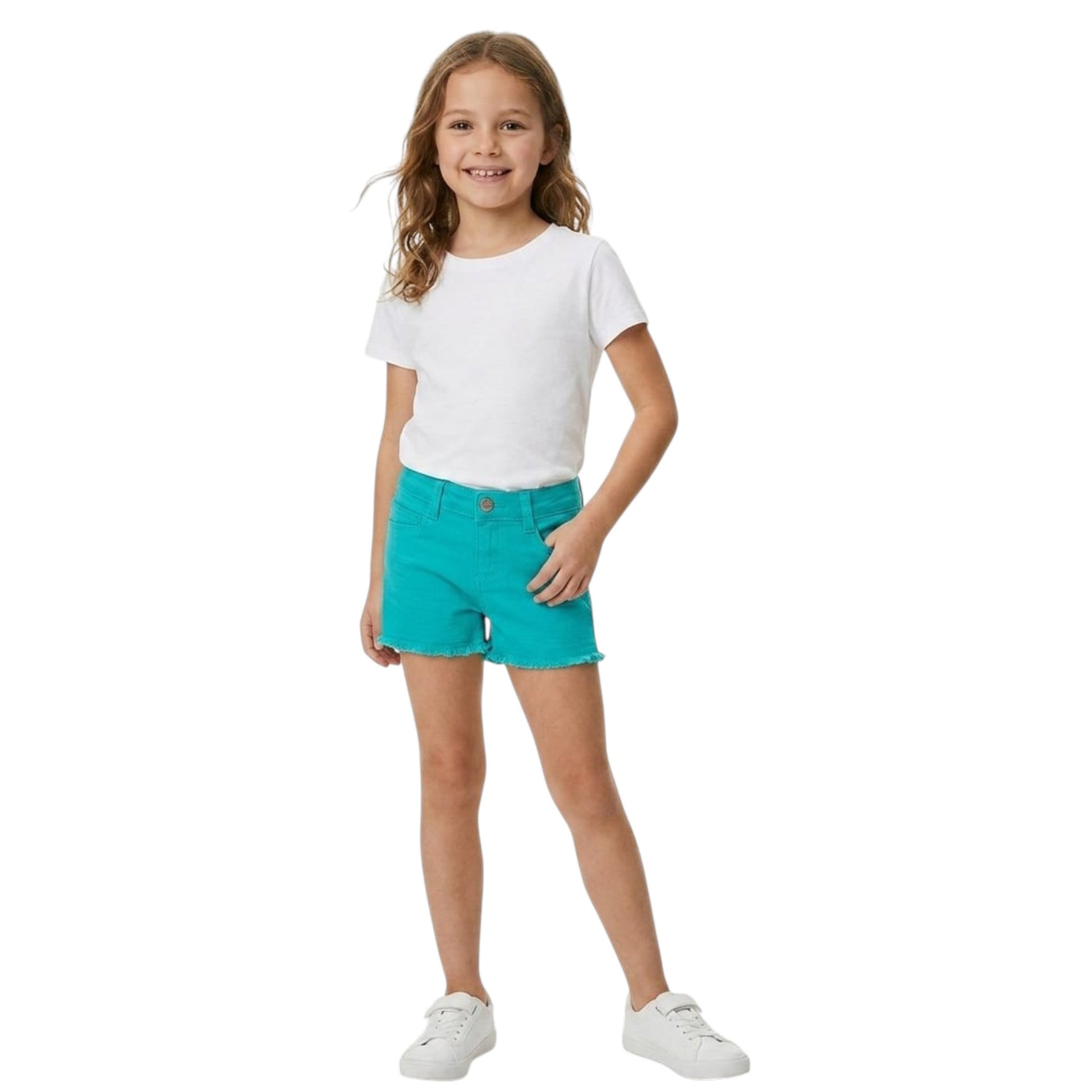 Kids Girl's Plain Short,Aqua