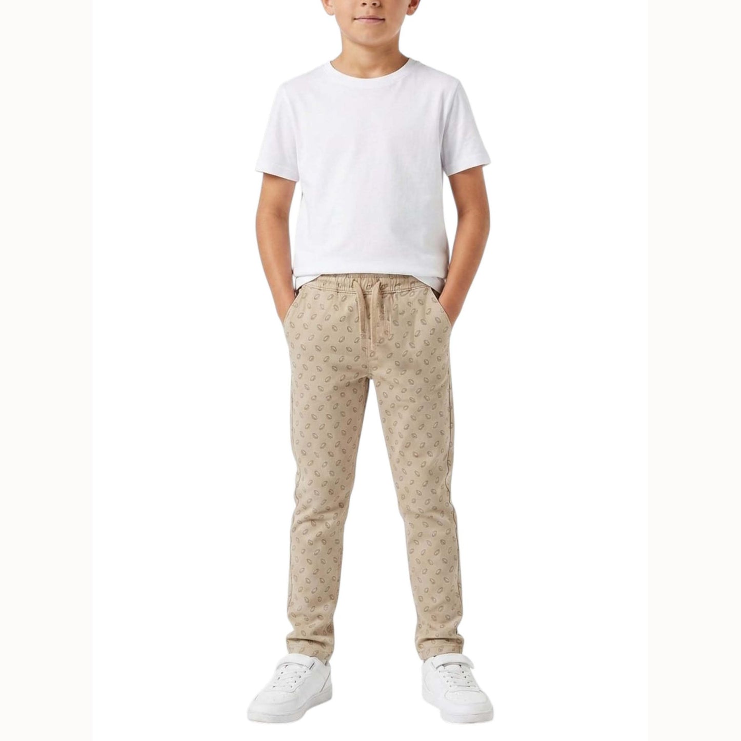 Kids Boy's Printed Pant,Beige